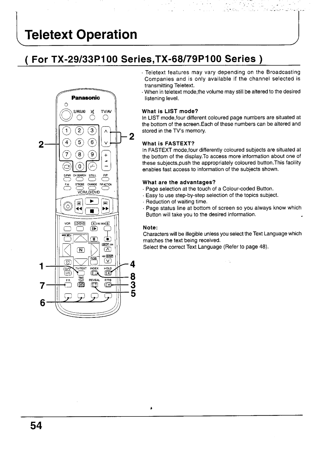 Panasonic TC-33P100 Series, TC-29P100 Series, TX-79P100 Series, TX-29P100 Series, TX-33P100 Series, TX-68P100 Series manual 