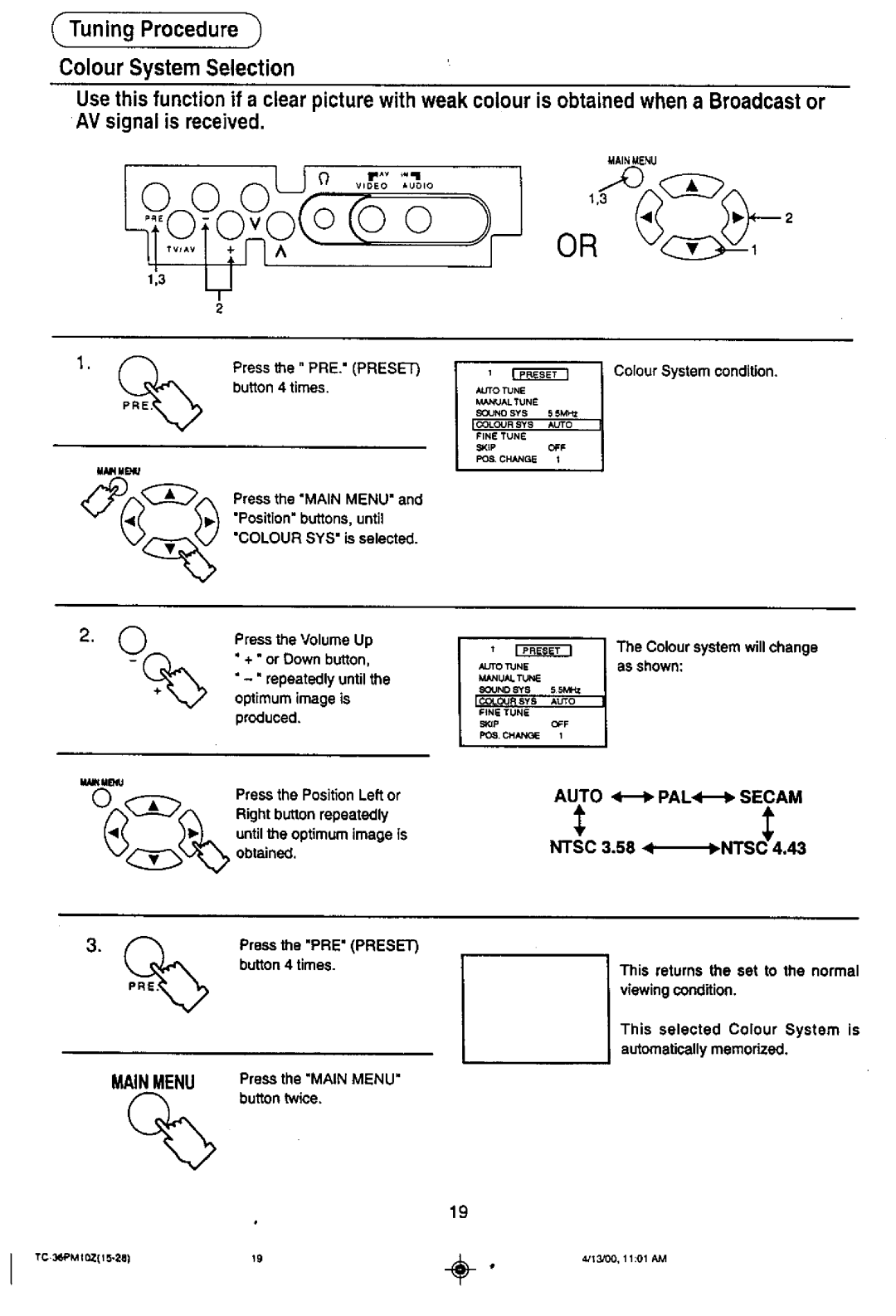 Panasonic TC-36PM10Z manual 