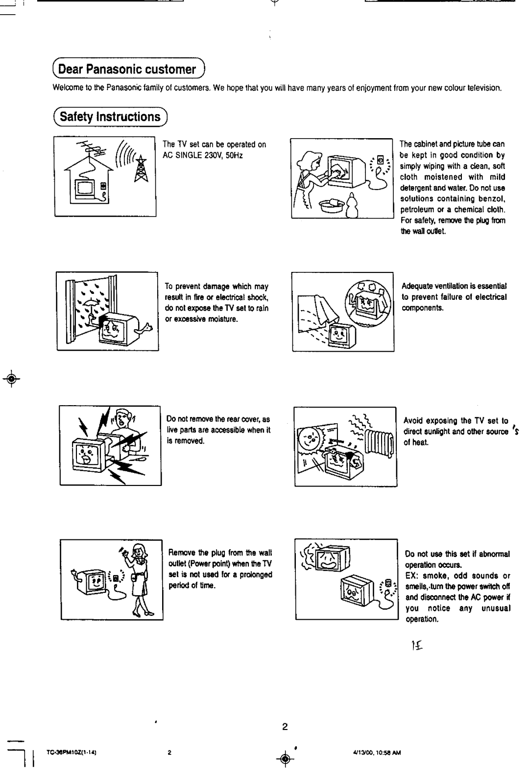 Panasonic TC-36PM10Z manual 