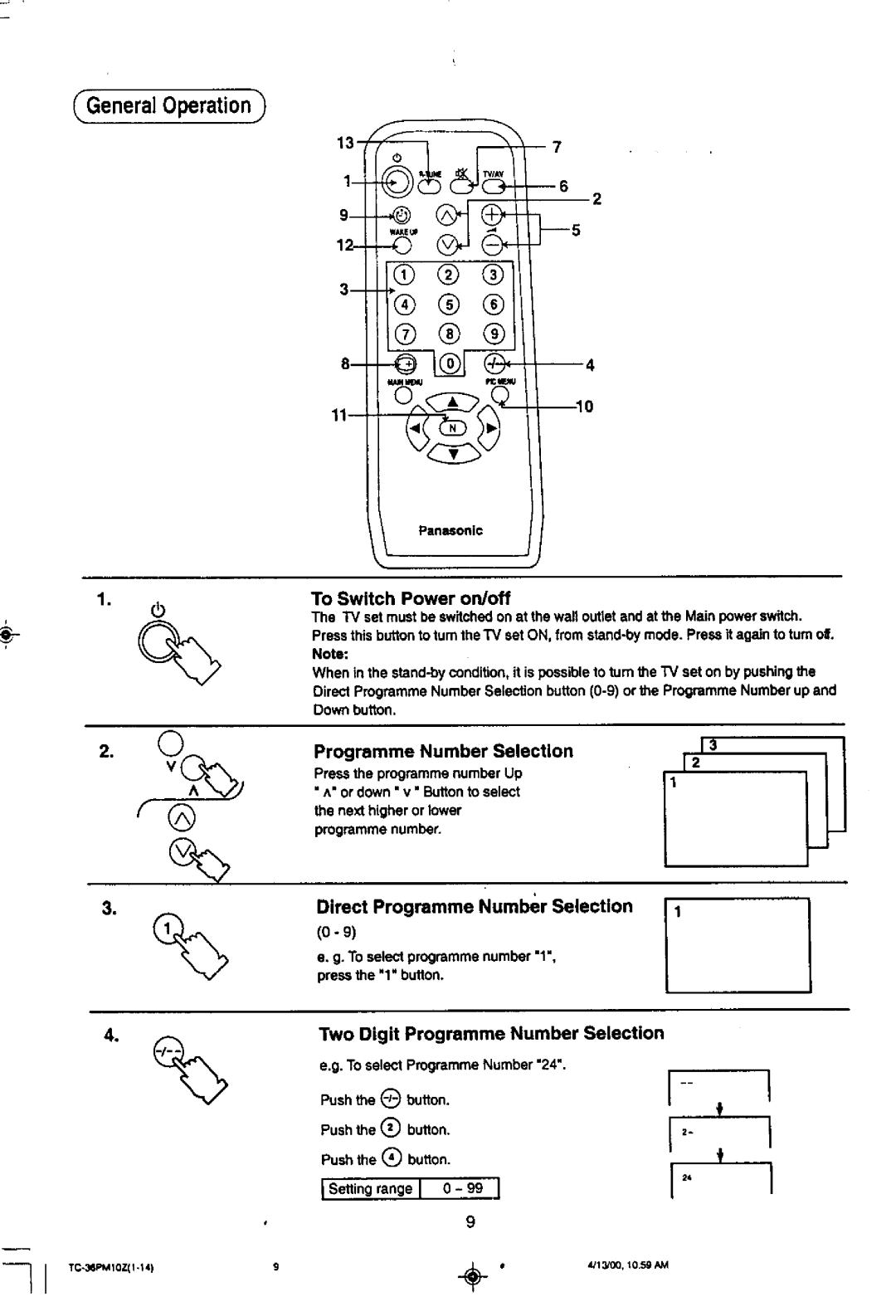 Panasonic TC-36PM10Z manual 