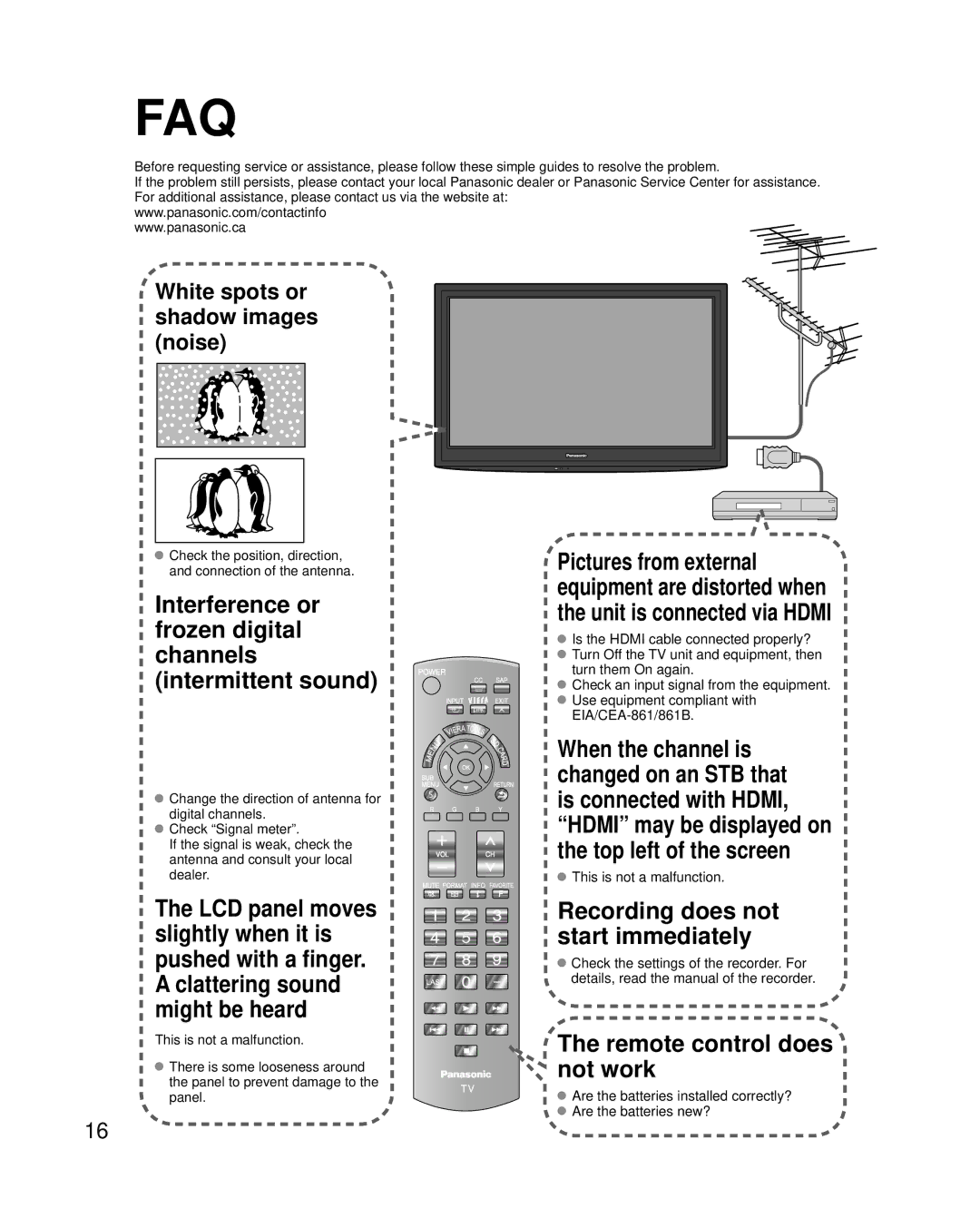 Panasonic TC-42LD24 warranty Check the position, direction, and connection of the antenna, This is not a malfunction 