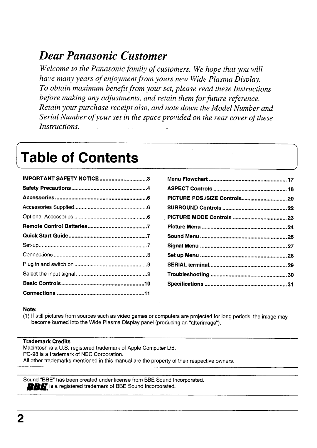 Panasonic TC 42P1F, TC-37P1F manual 