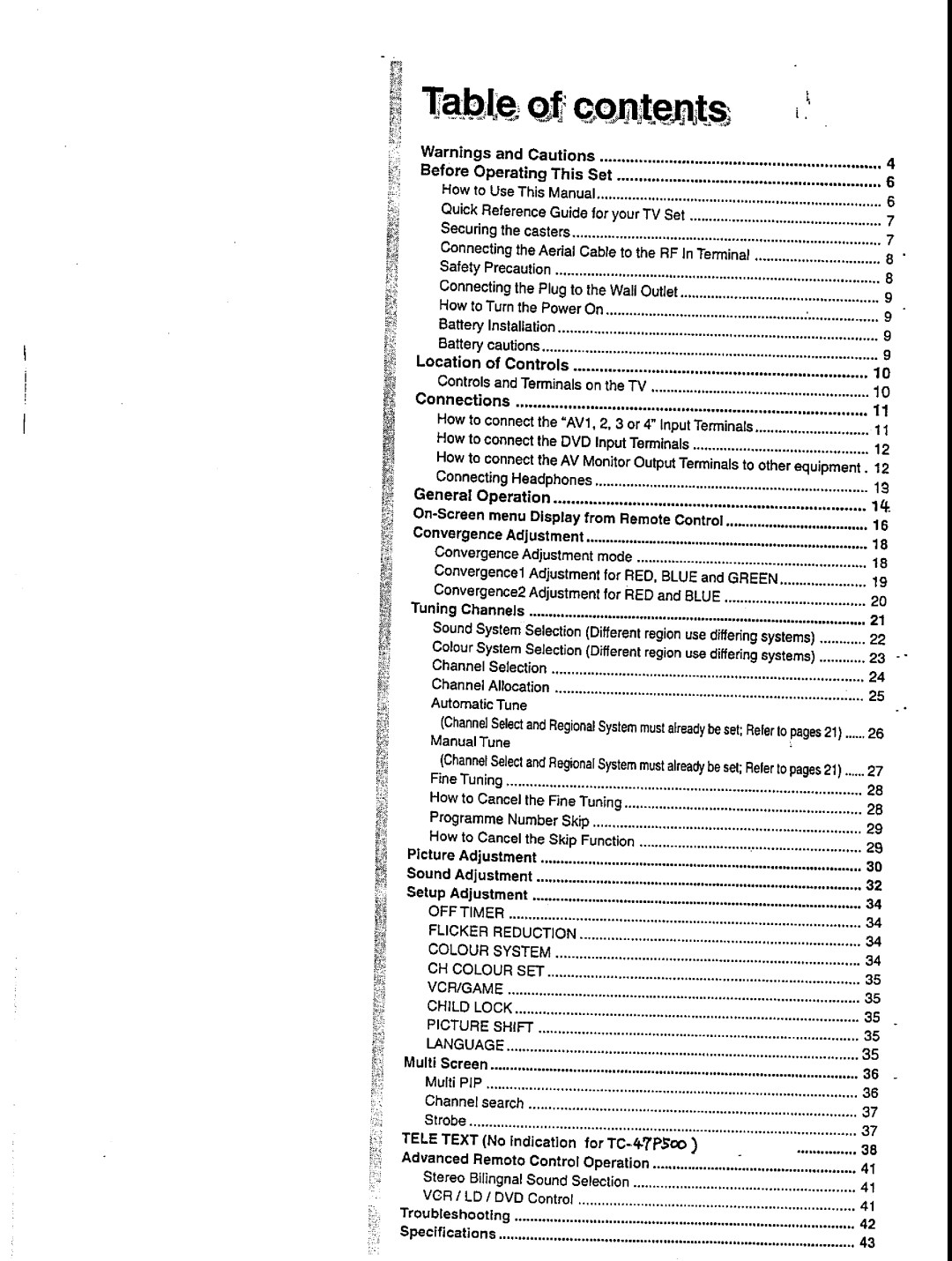 Panasonic TX-47P500 Series, TC-47P500 Series manual 