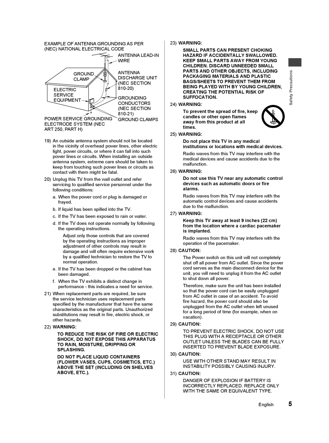 Panasonic TC-50A400U owner manual Packaging Materials and Plastic, Suffocation 