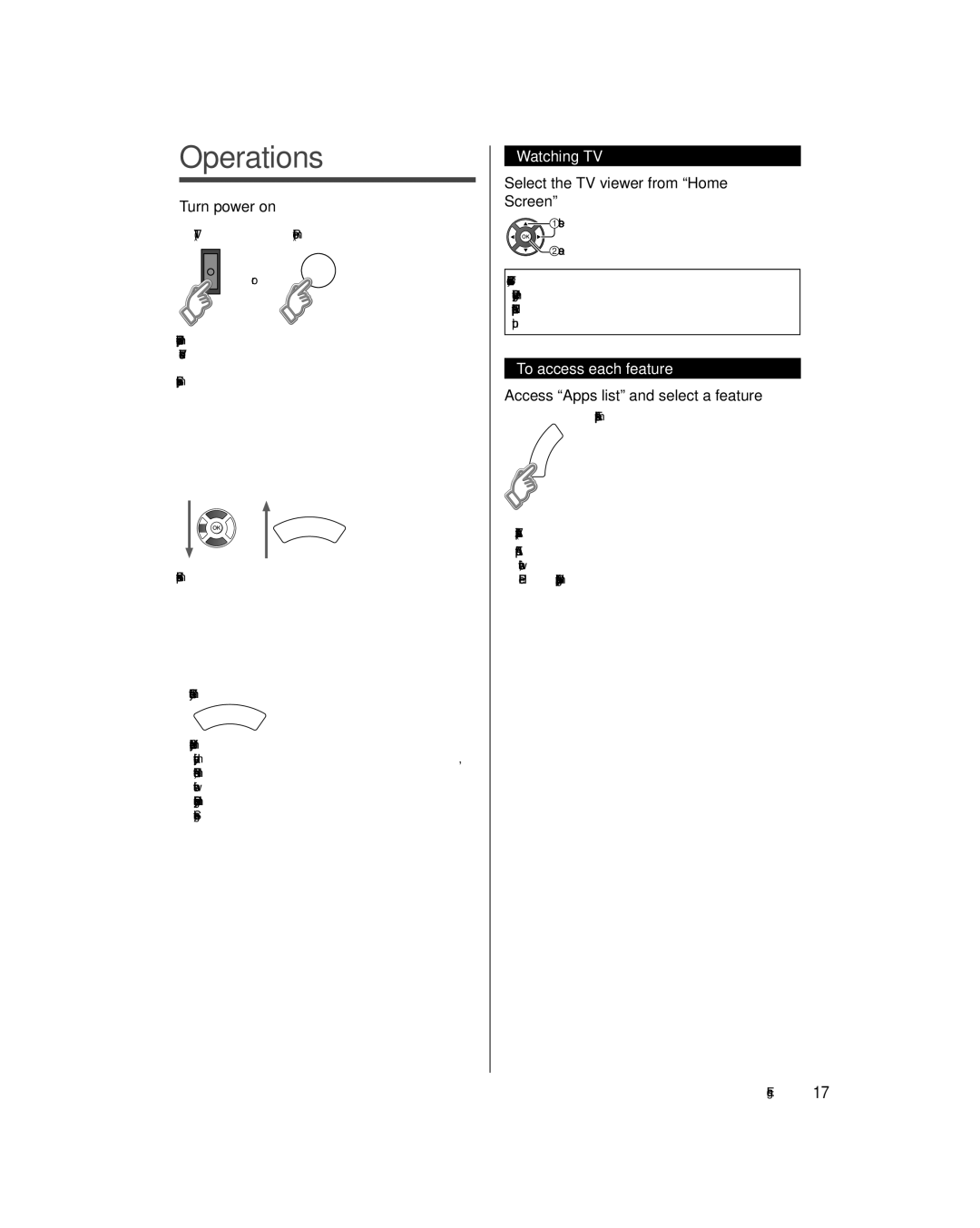 Panasonic TC-39AS530U, TC-50AS530U owner manual Operations, Watching TV, To access each feature 