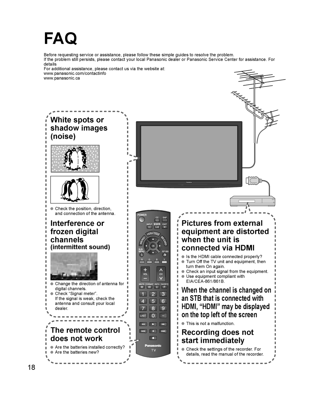 Panasonic TC-50PS24 warranty Faq, Intermittent sound 