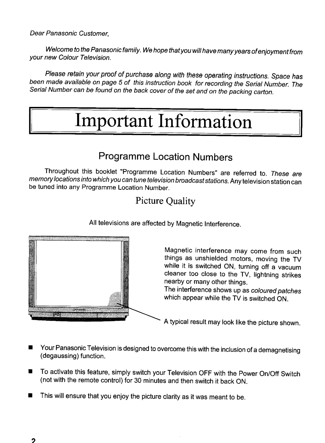 Panasonic TC-80V95A, TX-80V95Z manual 