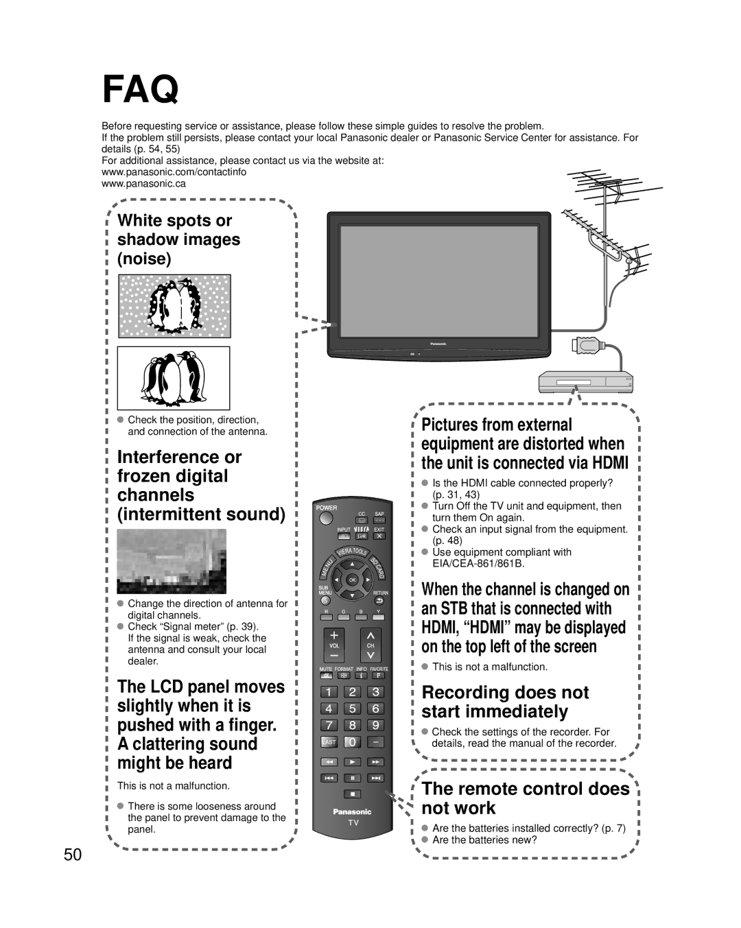 Panasonic TC-L22X2 quick start Check the position, direction, and connection of the antenna, This is not a malfunction 