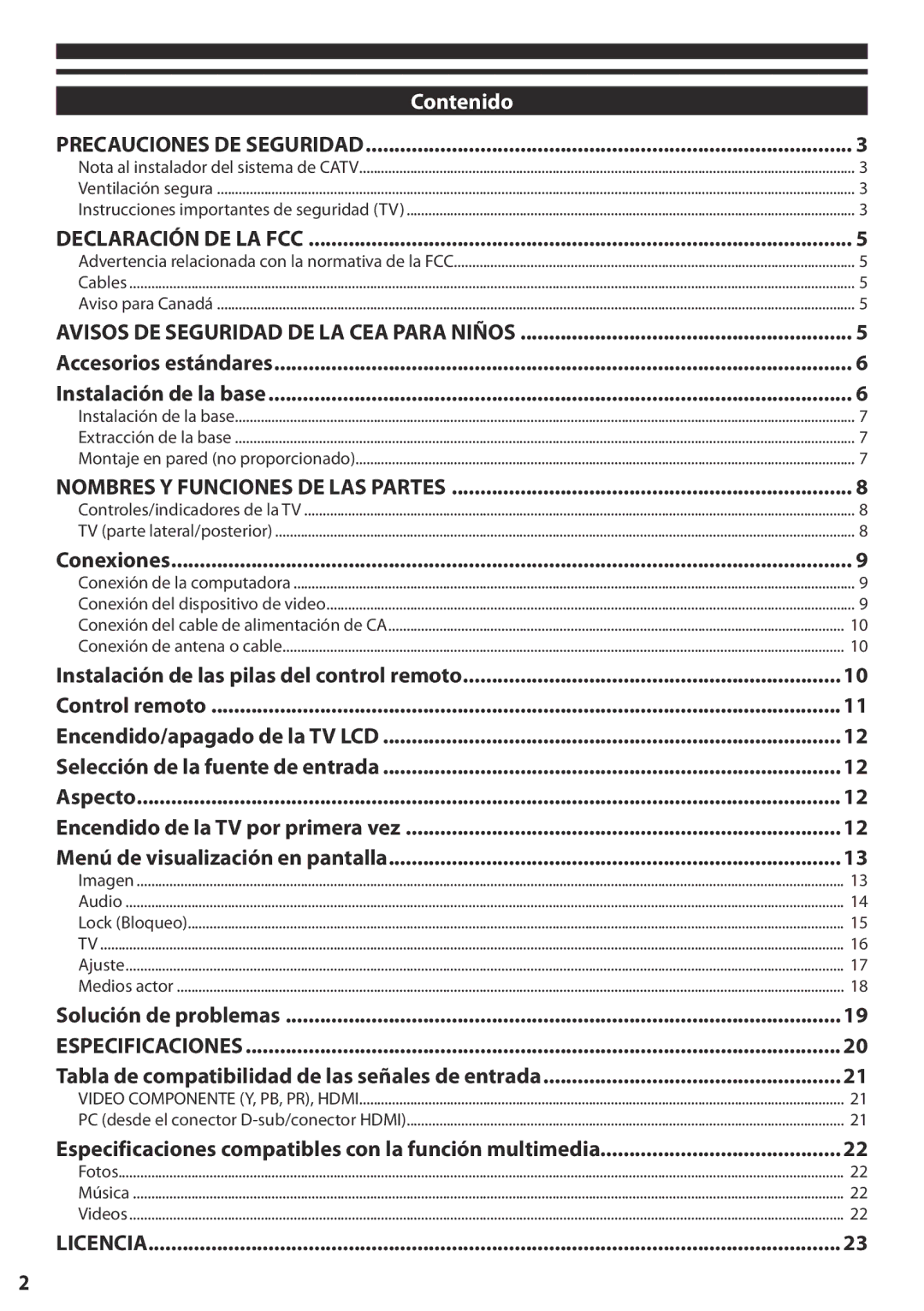 Panasonic TC-L24X5 manual Contenido 