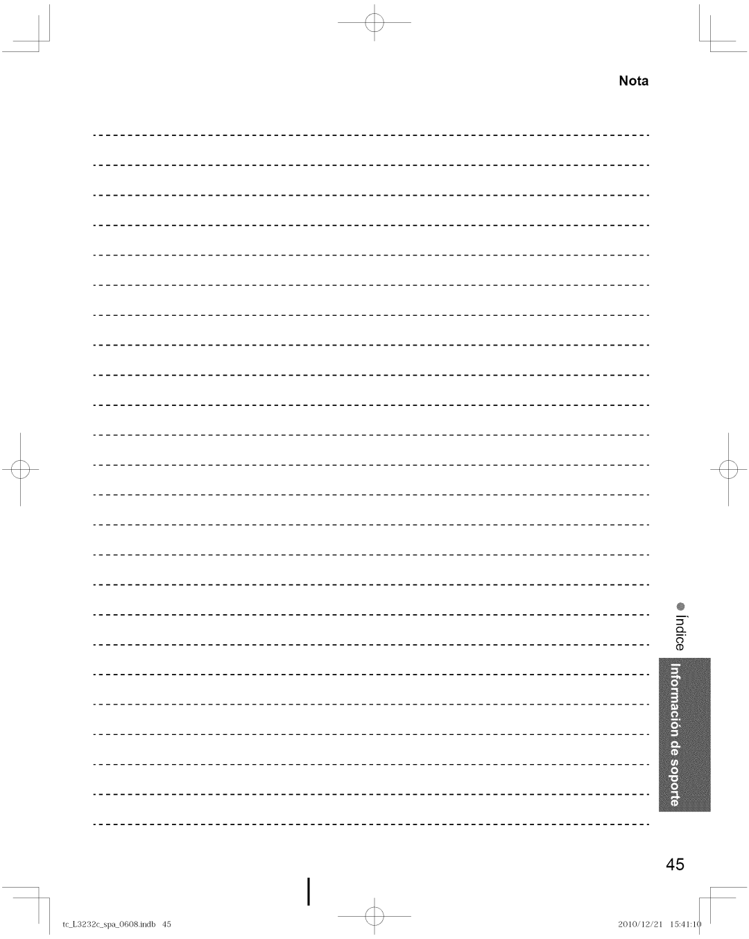 Panasonic TC-L3232C manual Nota 