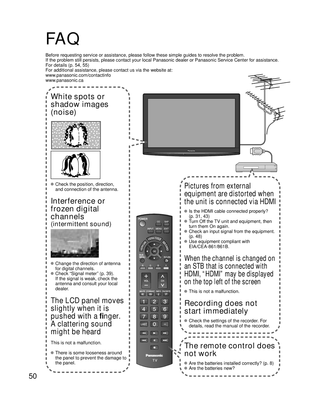 Panasonic TC-L32G1, TC-L37G1 quick start Faq, Intermittent sound 