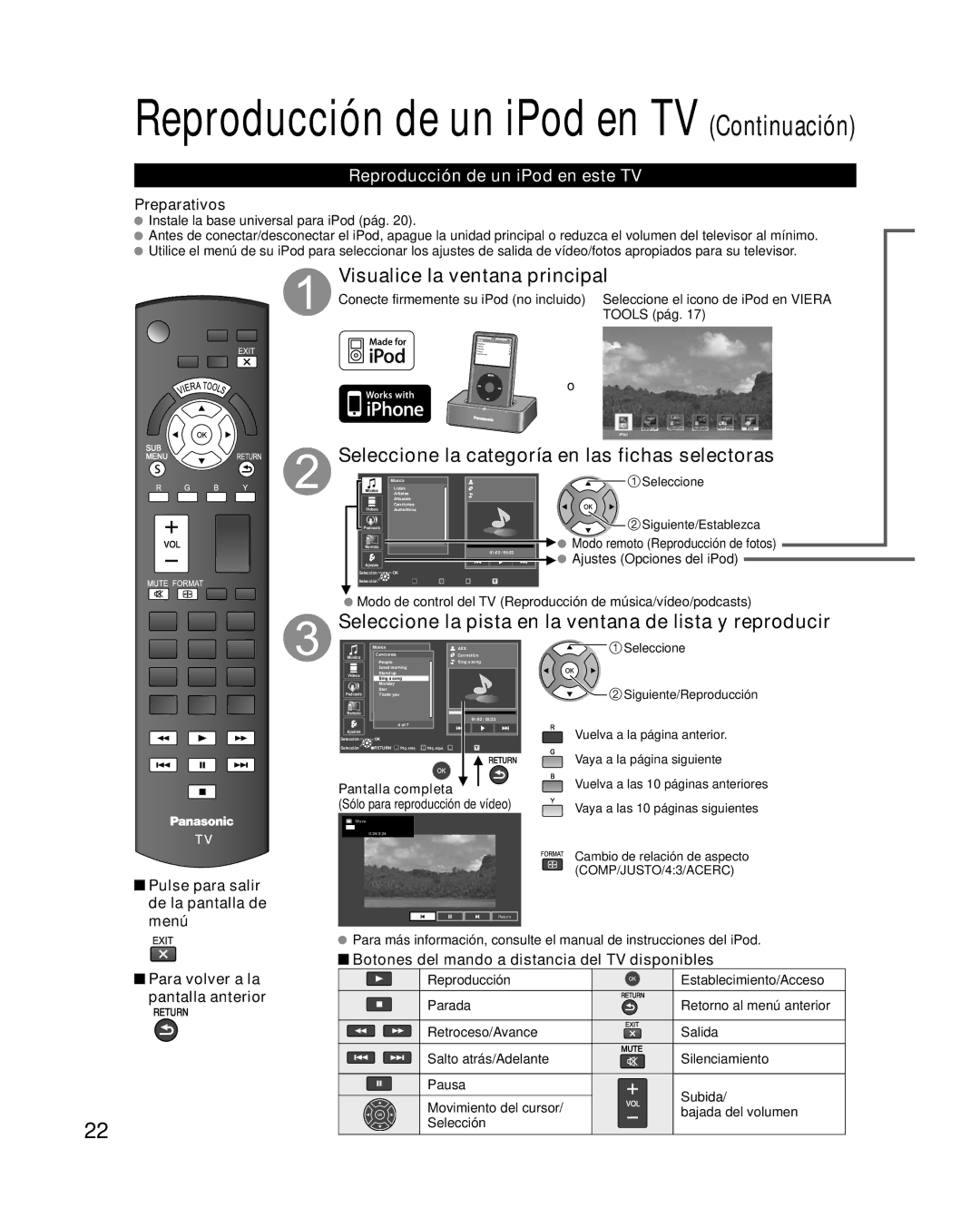 Panasonic TC-L32X2, TC-L37X2 quick start Visualice la ventana principal, Seleccione la categoría en las fichas selectoras 