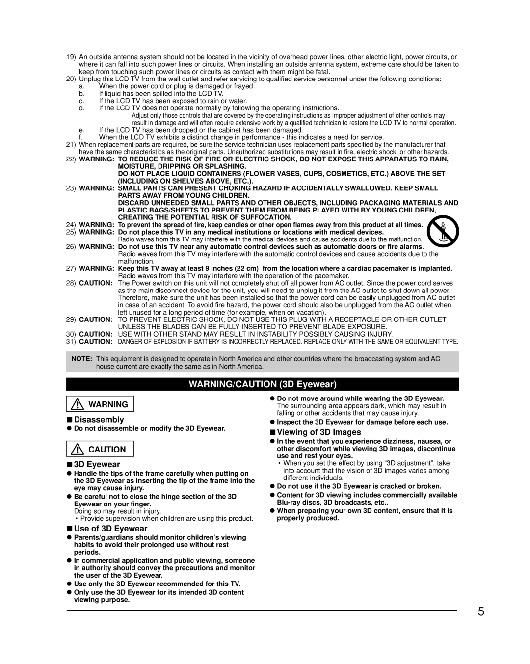 Panasonic TCL47ET5, TC-L42ET5 owner manual Disassembly, Use of 3D Eyewear, Viewing of 3D Images 