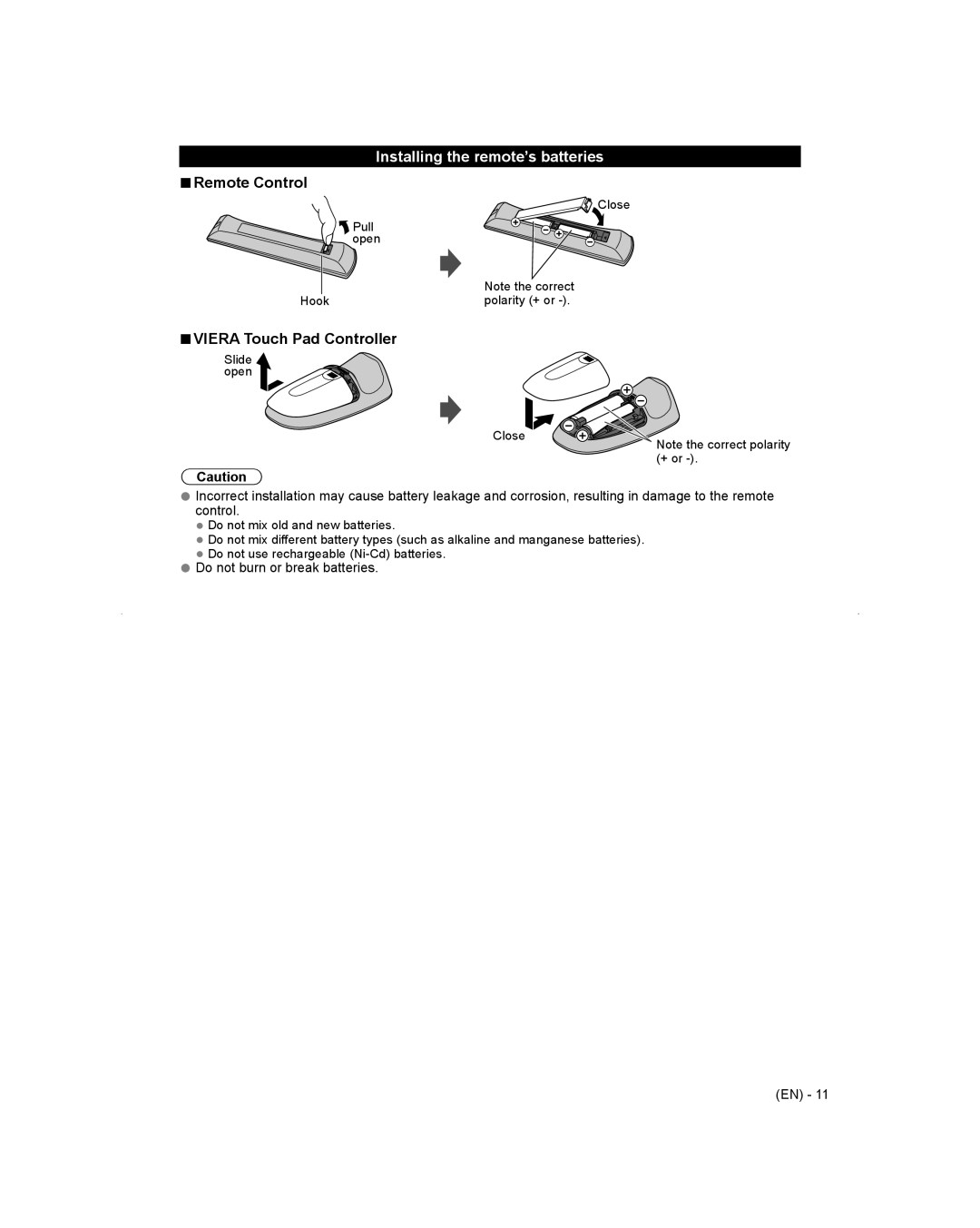 Panasonic TC-L65WT600 owner manual Installing the remote’s batteries, Remote Control, Viera Touch Pad Controller 