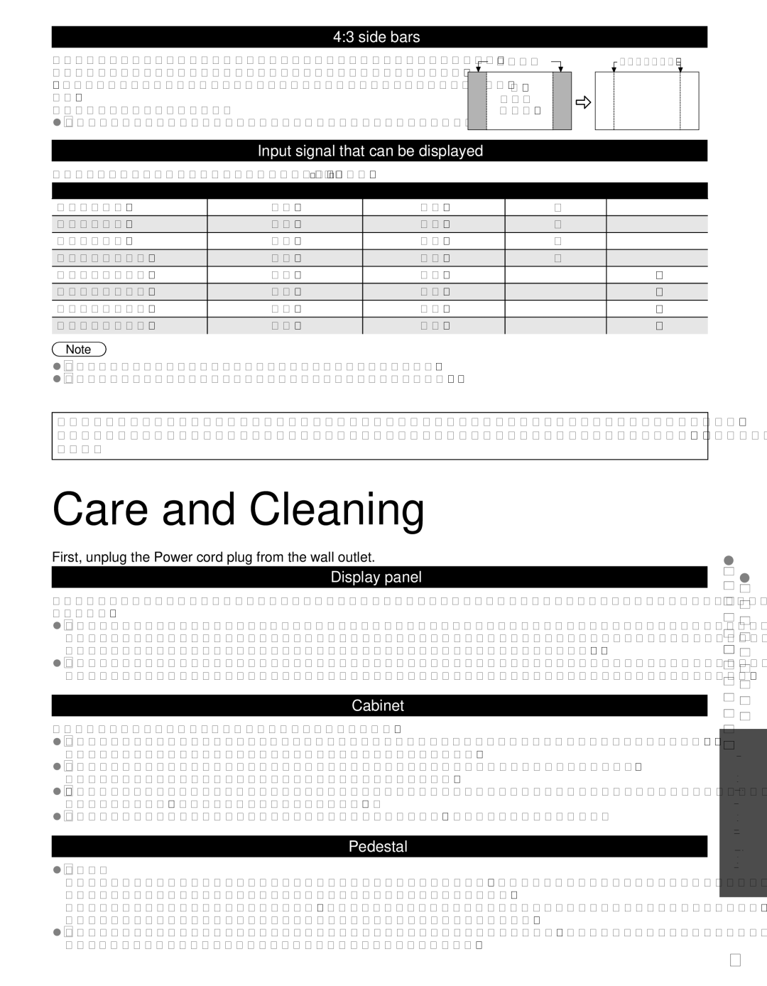 Panasonic TC-P5032C, TC-P4232C, TC-P4632C owner manual Care and Cleaning 