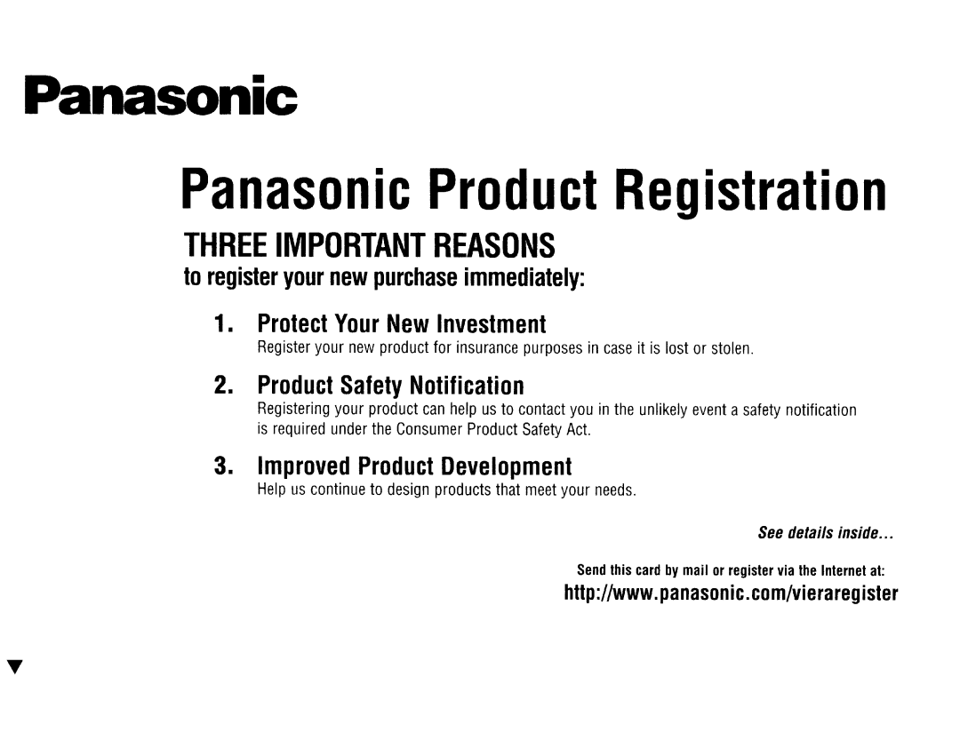 Panasonic TC-P50C1, TC-P42C1 quick start Panasonic 