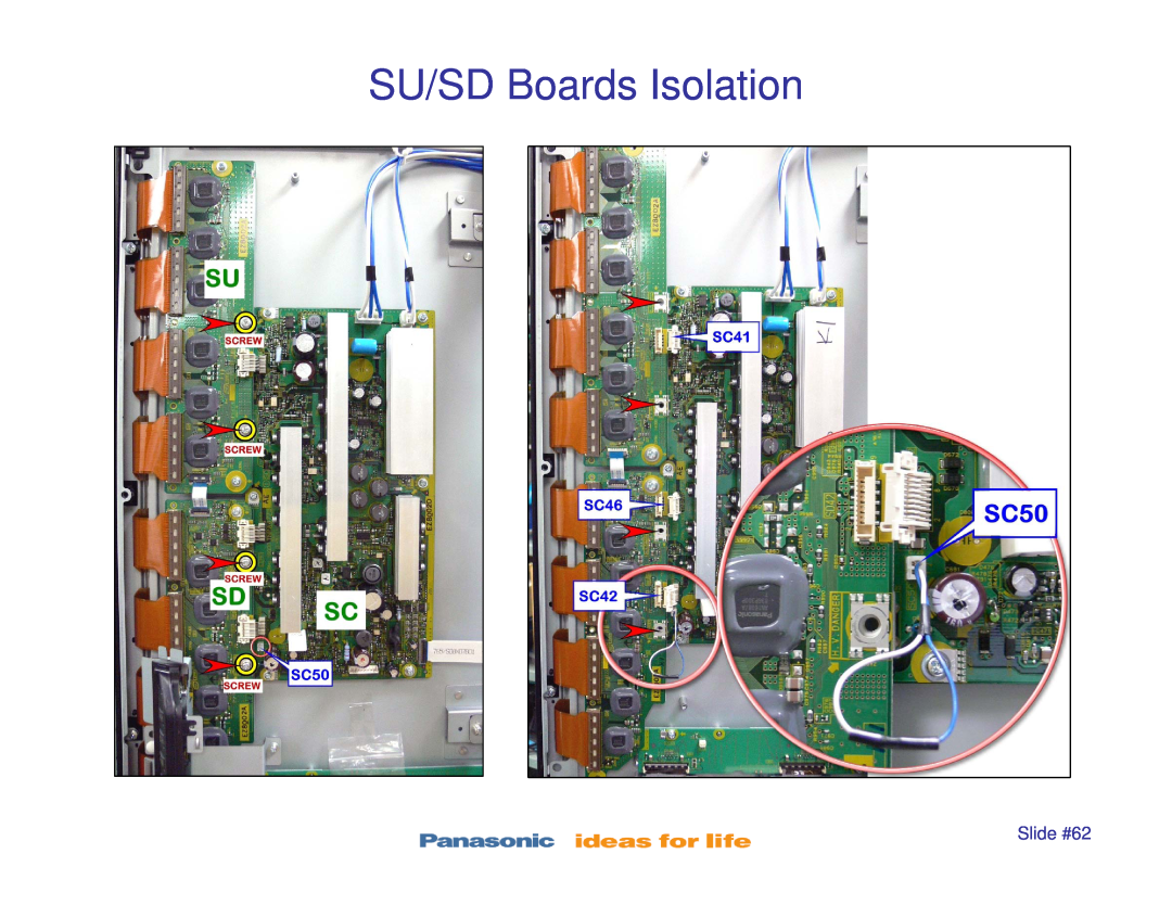 Panasonic TC-P46S1, TC-P42S1, TC-P50S1, TC-P42X1, TC-P50X1 manual SU/SD Boards Isolation, Slide #62 
