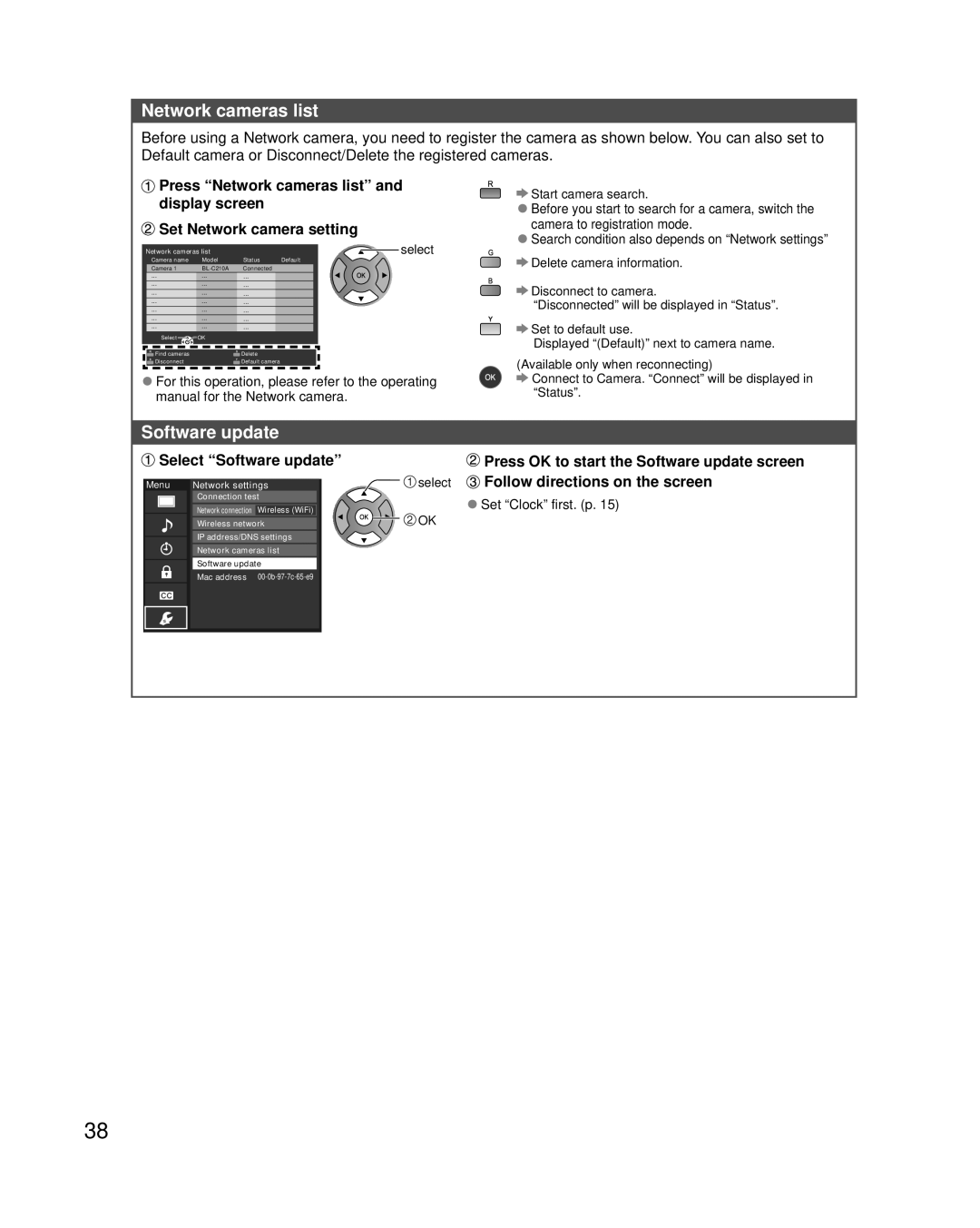 Panasonic TC-P50X3, TC-P46X3, TC-P42X3 owner manual Network cameras list, Software update 