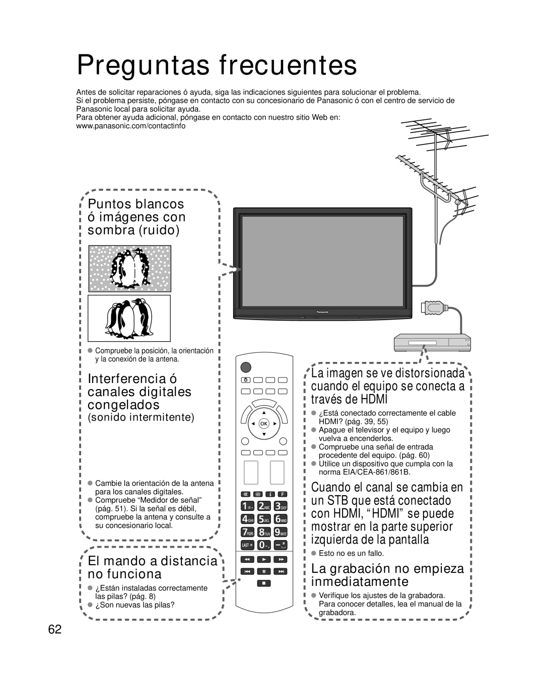 Panasonic TC-P46G10, TC-P50G10, TC-P54G10 quick start Preguntas frecuentes, Sonido intermitente, Esto no es un fallo 