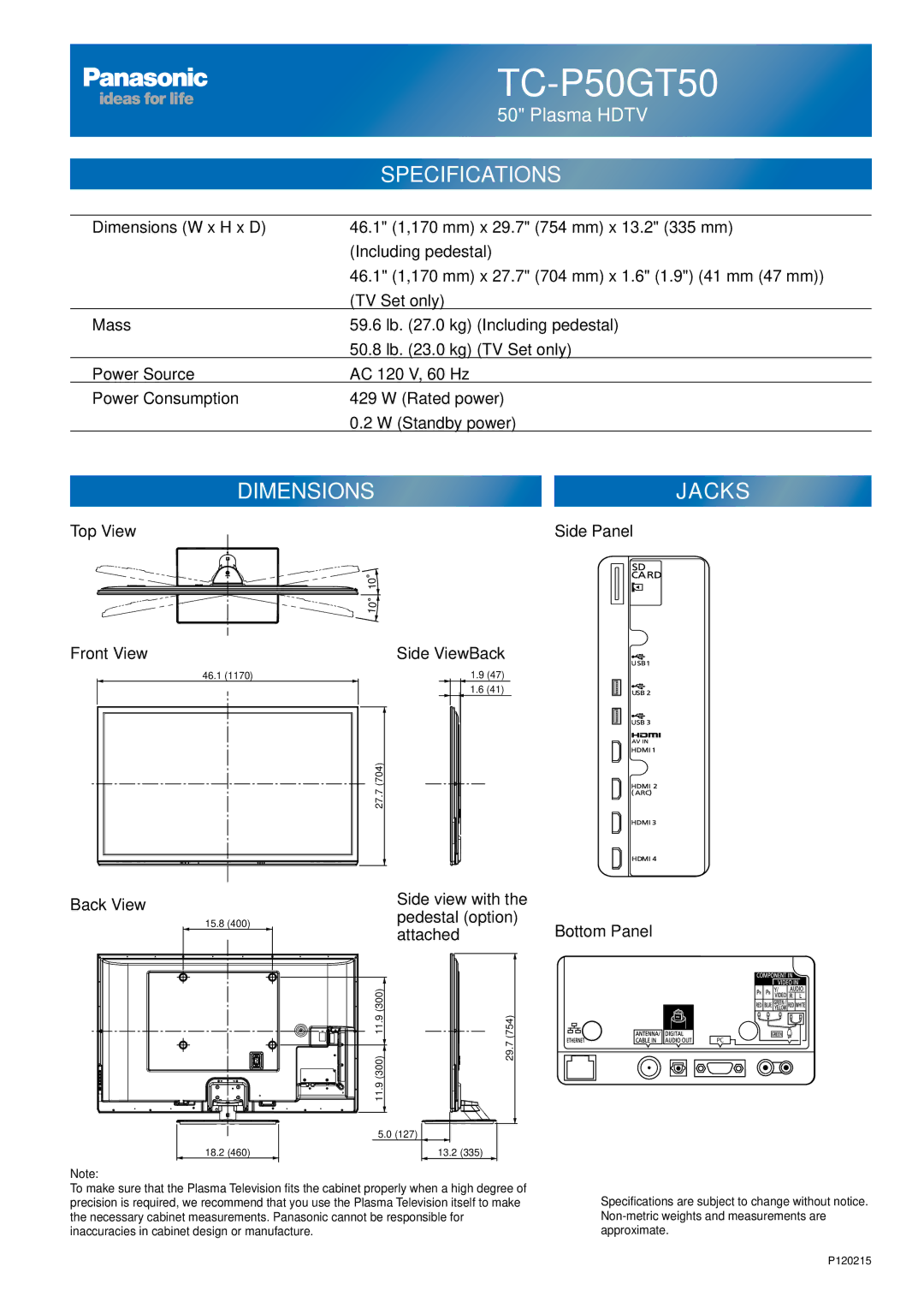 Panasonic TC-P50GT50, TC-P55GT50 owner manual 