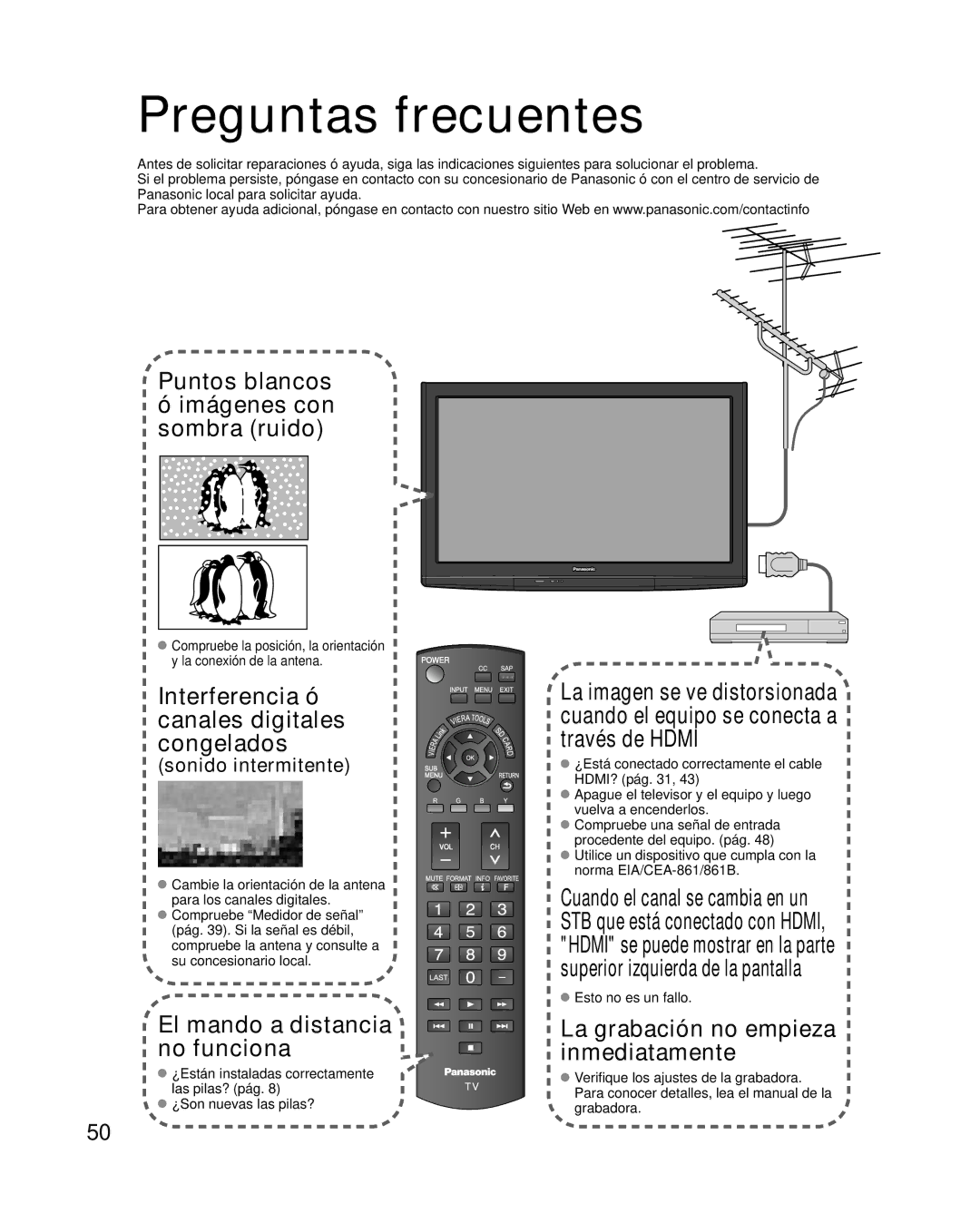 Panasonic TC-P50X1 quick start Preguntas frecuentes, Sonido intermitente, Esto no es un fallo 