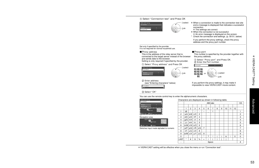 Panasonic TC-P54Z1 operating instructions TM Setting, Proxy port 