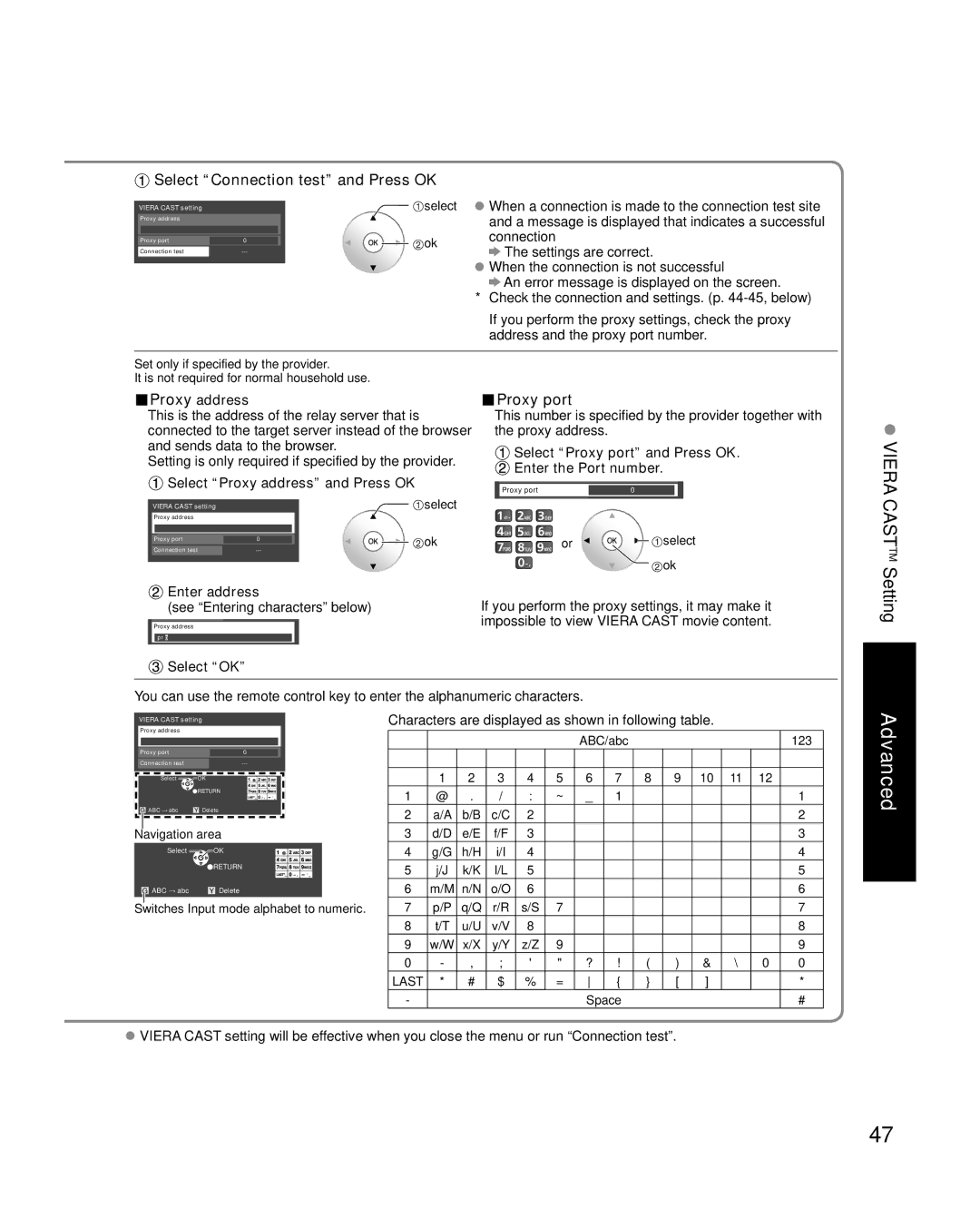 Panasonic TC-P58V10 quick start Proxy port 