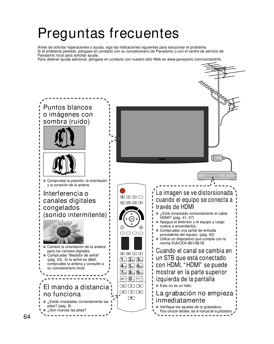 Panasonic TC-P58VT25 quick start Preguntas frecuentes, Esto no es un fallo 