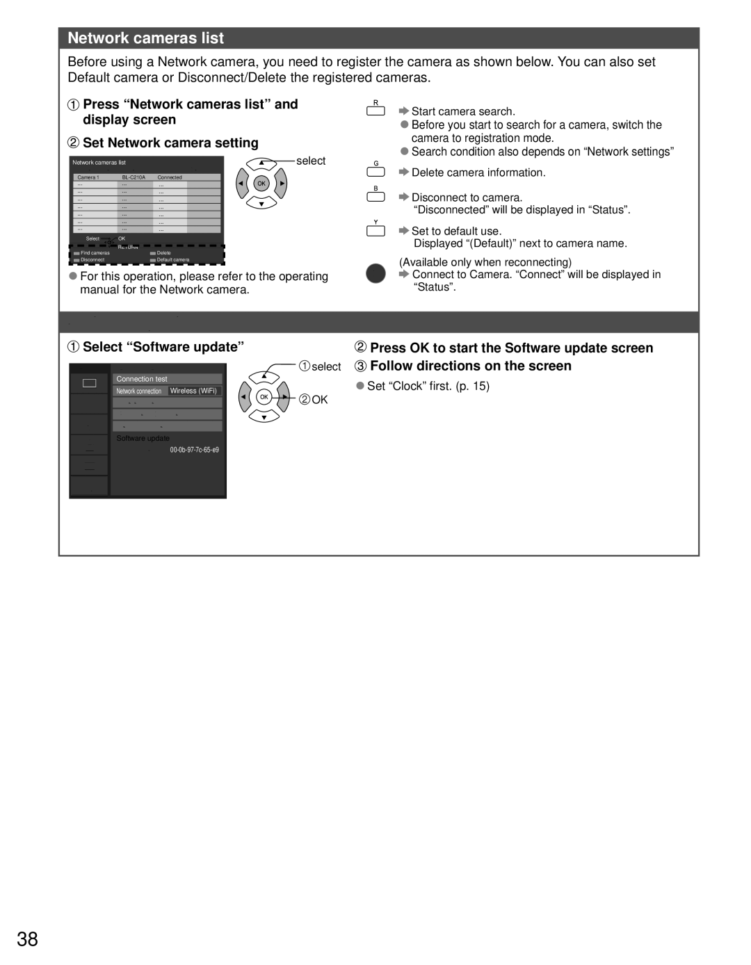 Panasonic TC-P60S30 owner manual Network cameras list, Software update 