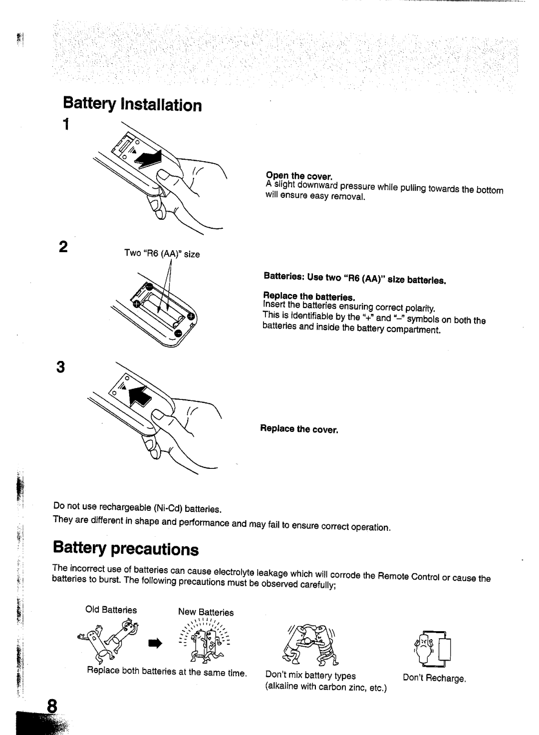 Panasonic TC-W21 manual 