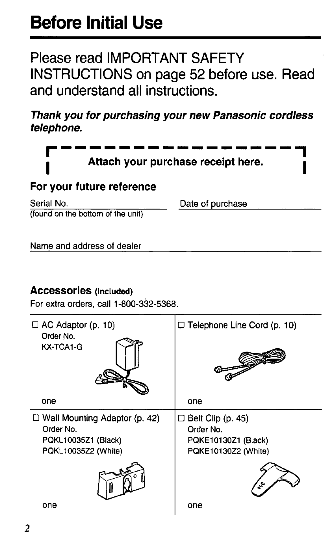 Panasonic TC1503B manual 