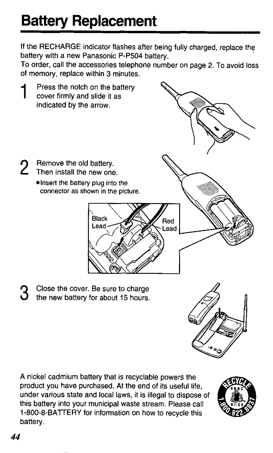 Panasonic TC1503B manual 