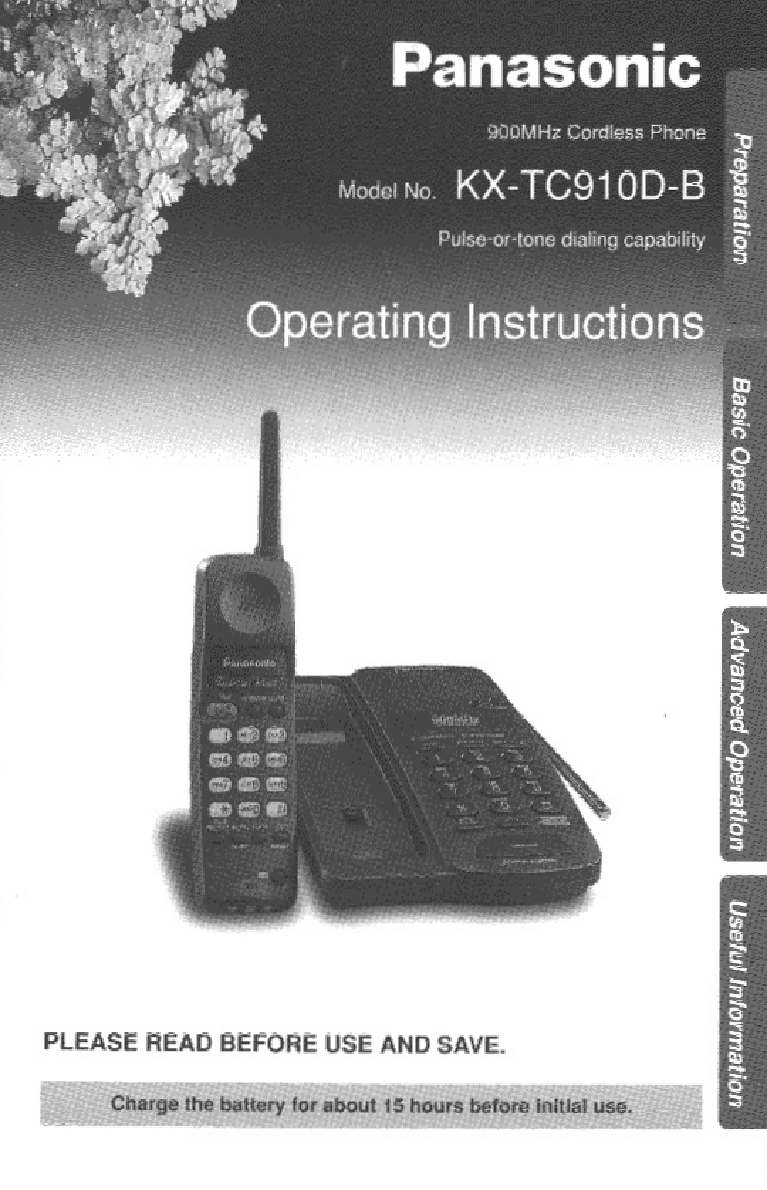 Panasonic TC910DB manual 