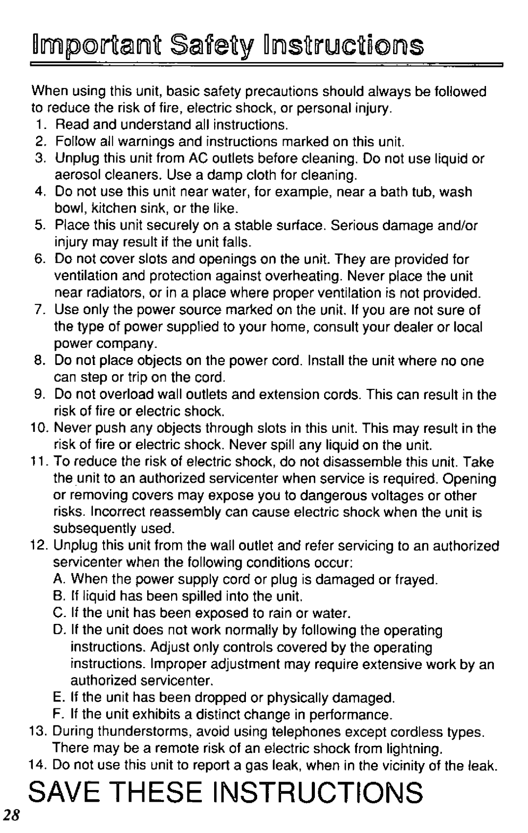 Panasonic TC910DB manual 