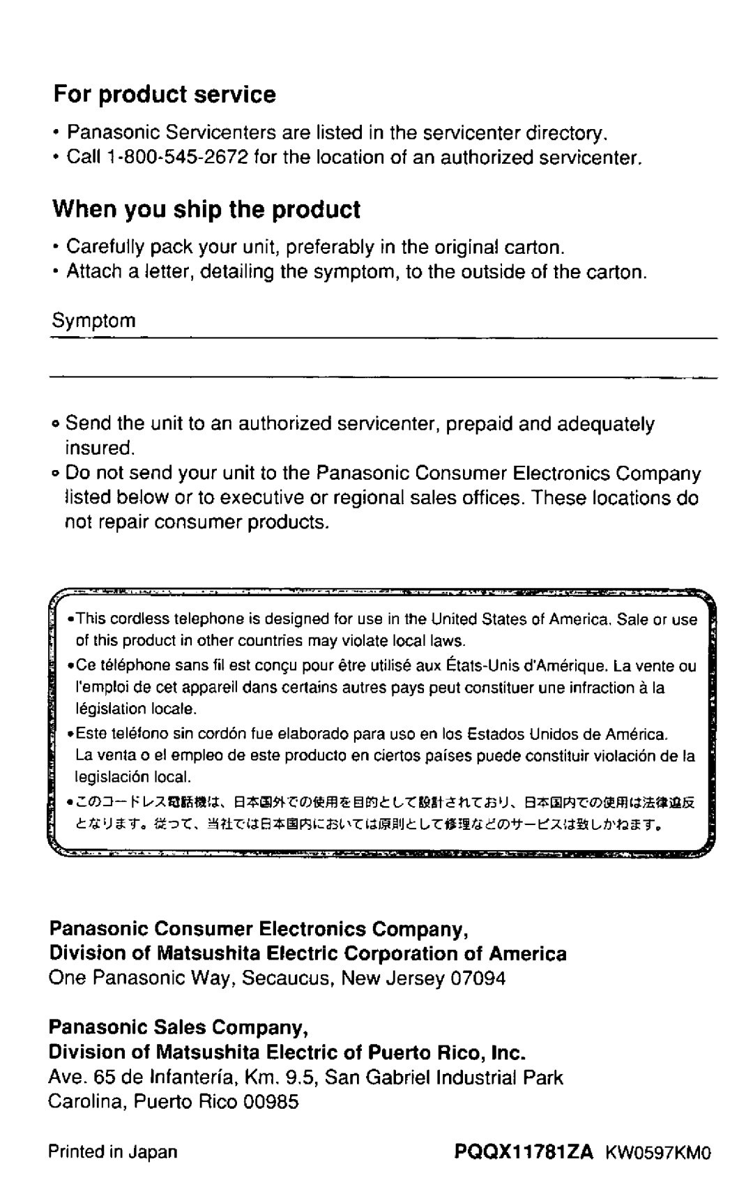 Panasonic TC910DB manual 