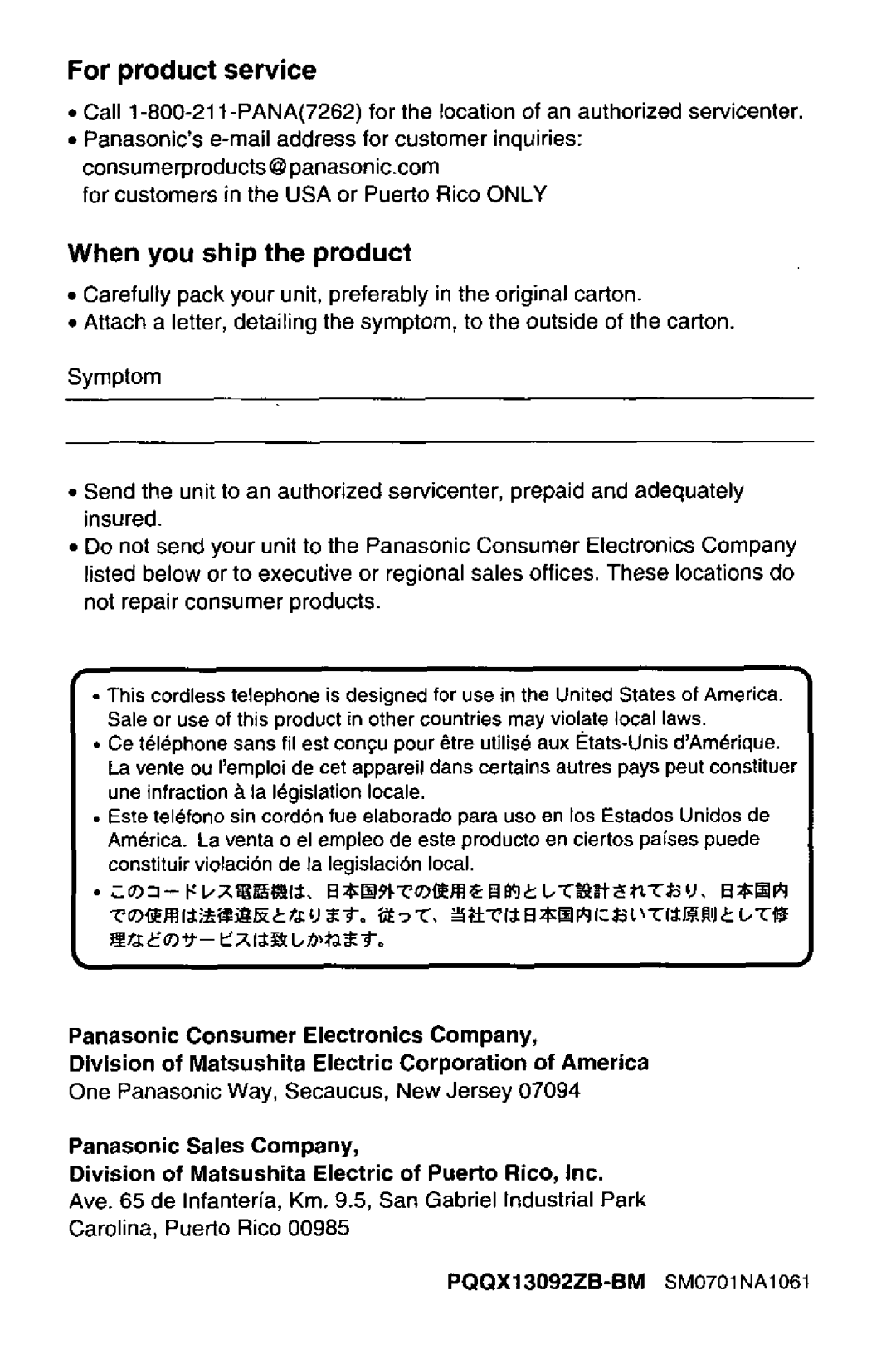 Panasonic TGA420B manual 