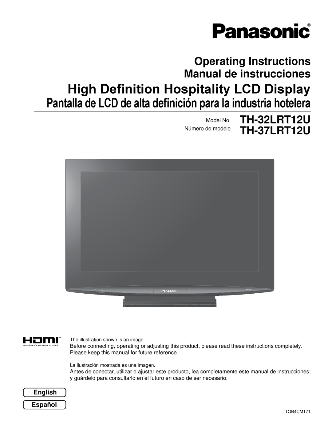 Panasonic TH-37LRT12U, TH-32LRT12U manual Operating Instructions Manual de instrucciones, English Español 