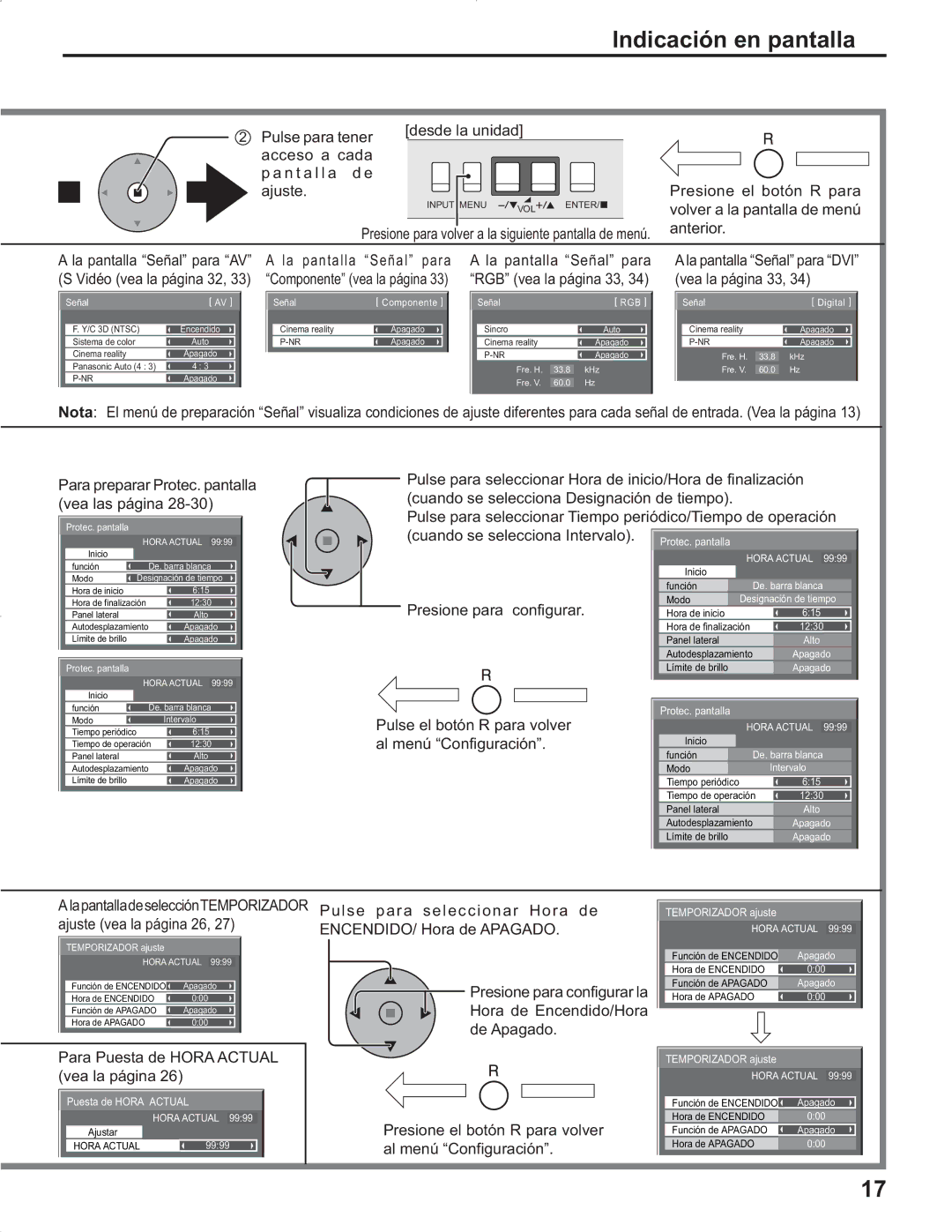 Panasonic TH-37PG9U, TH-37PR9U, TH-42PG9U, TH-42PR9U manual Indicación en pantalla 