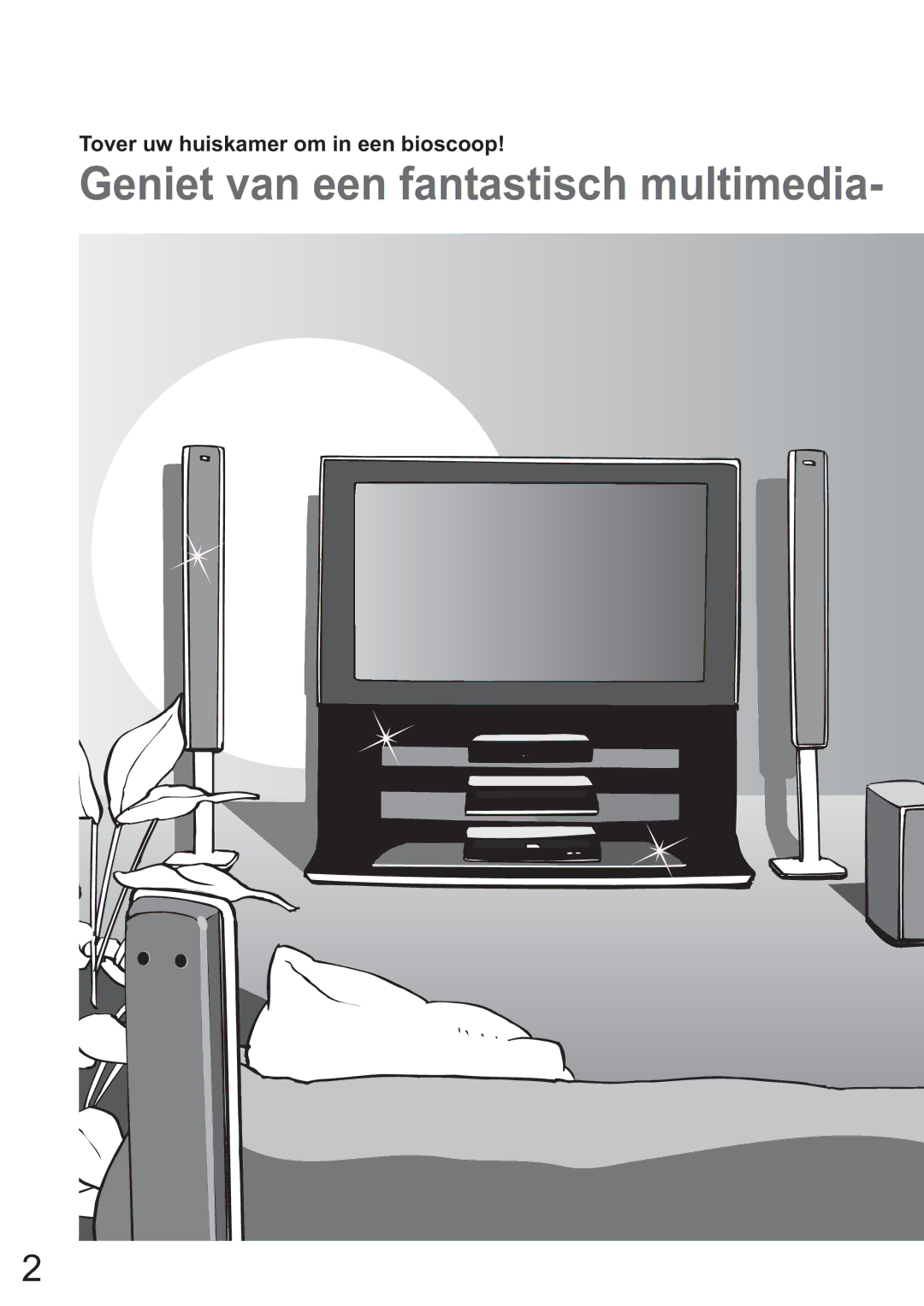 Panasonic TH-37PV60E, TH-42PV60E manual Tover uw huiskamer om in een bioscoop 