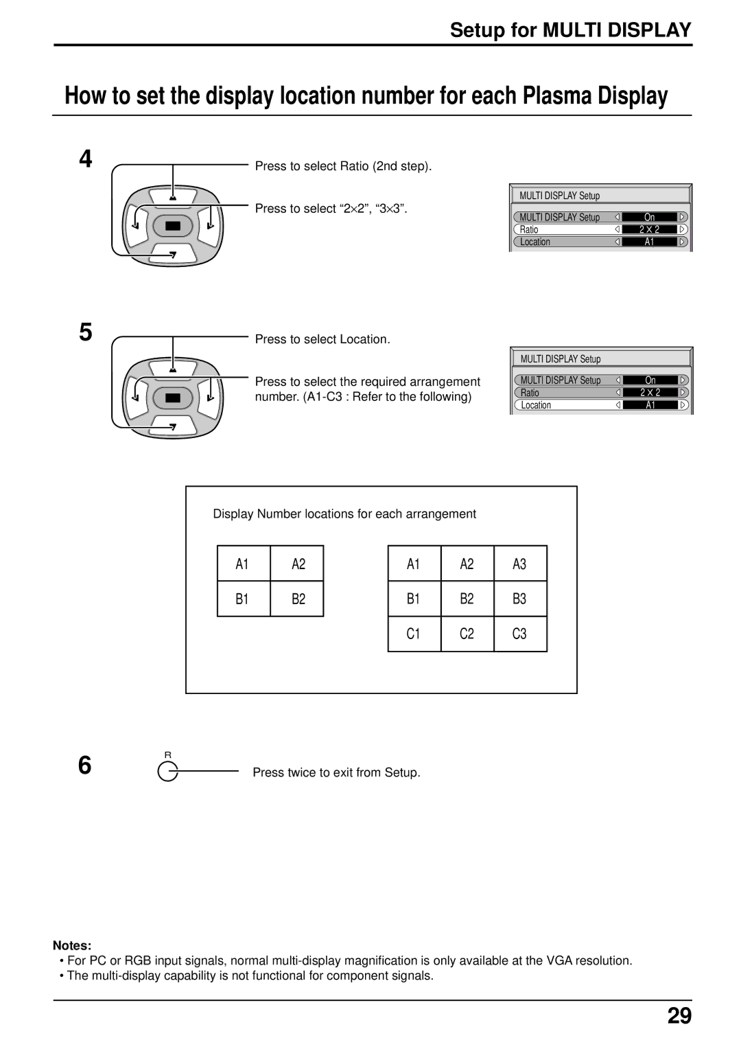 Panasonic TH 37PWD4 operating instructions Setup for Multi Display 