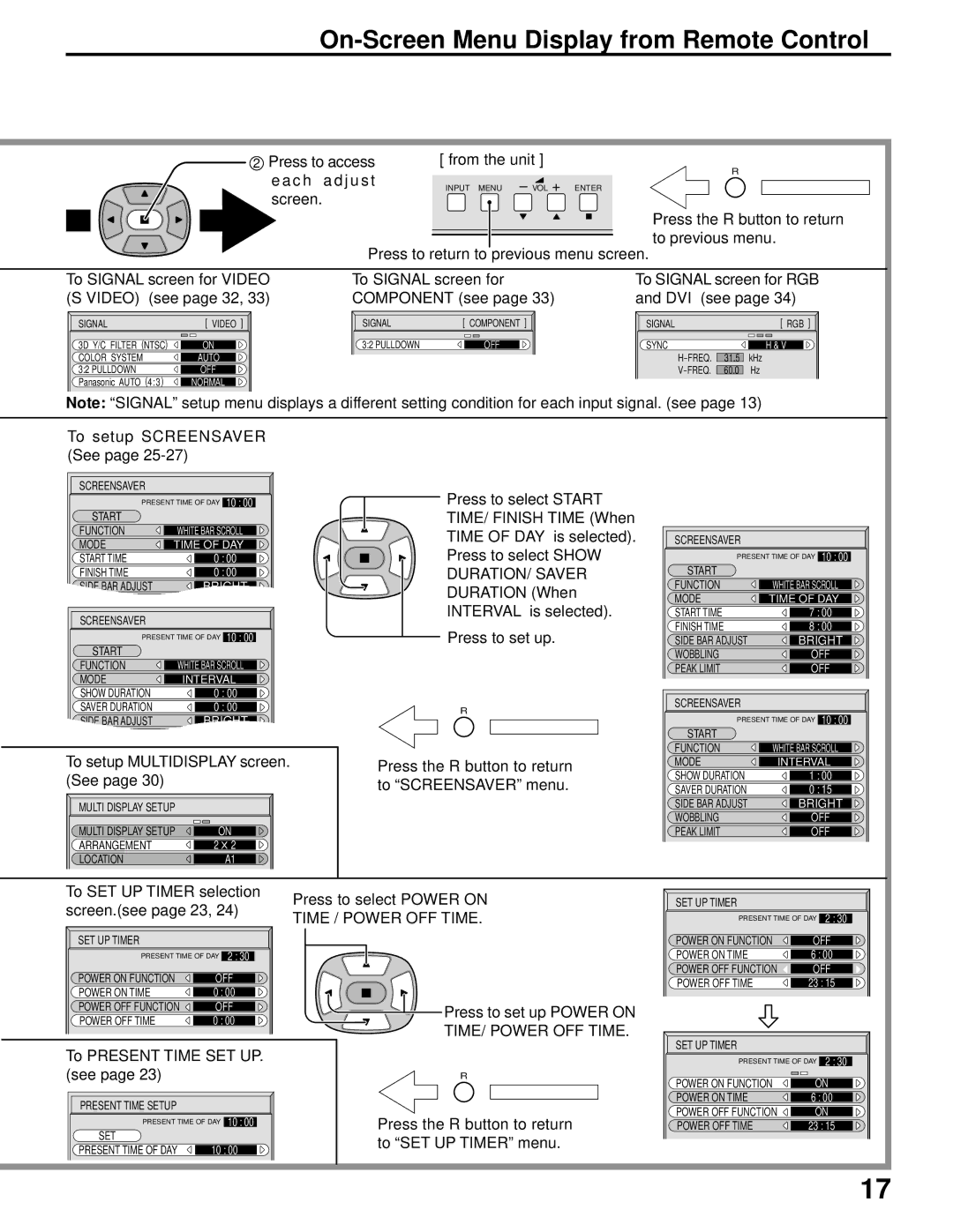 Panasonic TH-42PWD6UX, TH-37PWD6UX, TH-37PWD6UX, TH-42PWD6UX DURATION/ Saver, Time / Power OFF Time, TIME/ Power OFF Time 