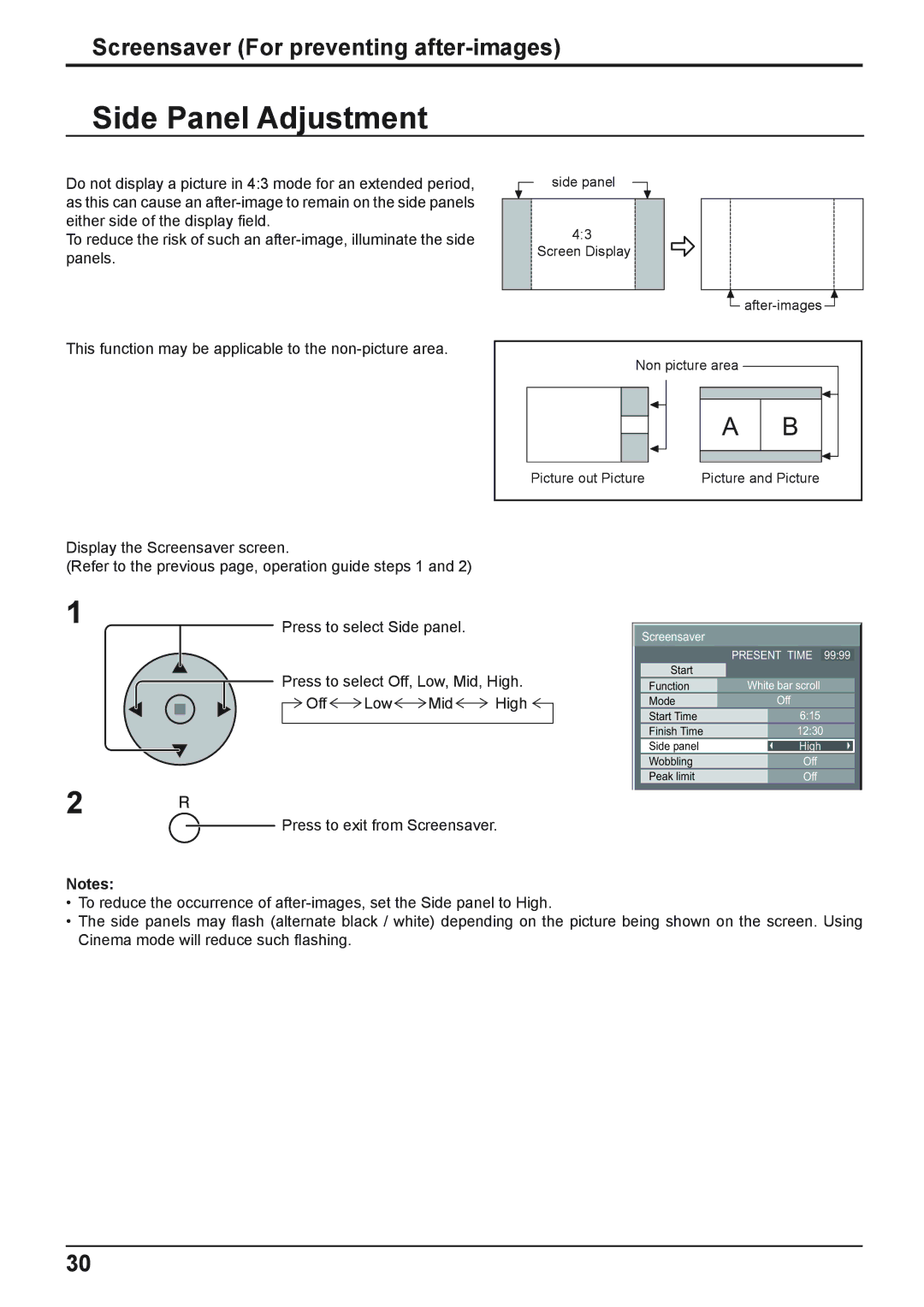 Panasonic TH-42PHD8WK, TH-37PWD8WK, TH-37PWD8WS, TH-50PHD8WS, TH-50PHD8WK, TH-42PWD8WK, TH-42PWD8WS Side Panel Adjustment 