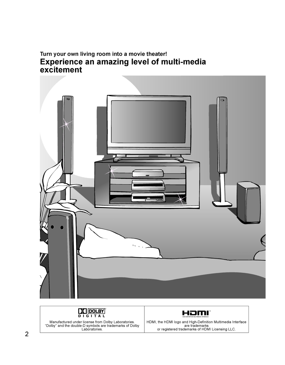 Panasonic TH 42PD60U Experience an amazing level of multi-media excitement, Turn your own living room into a movie theater 