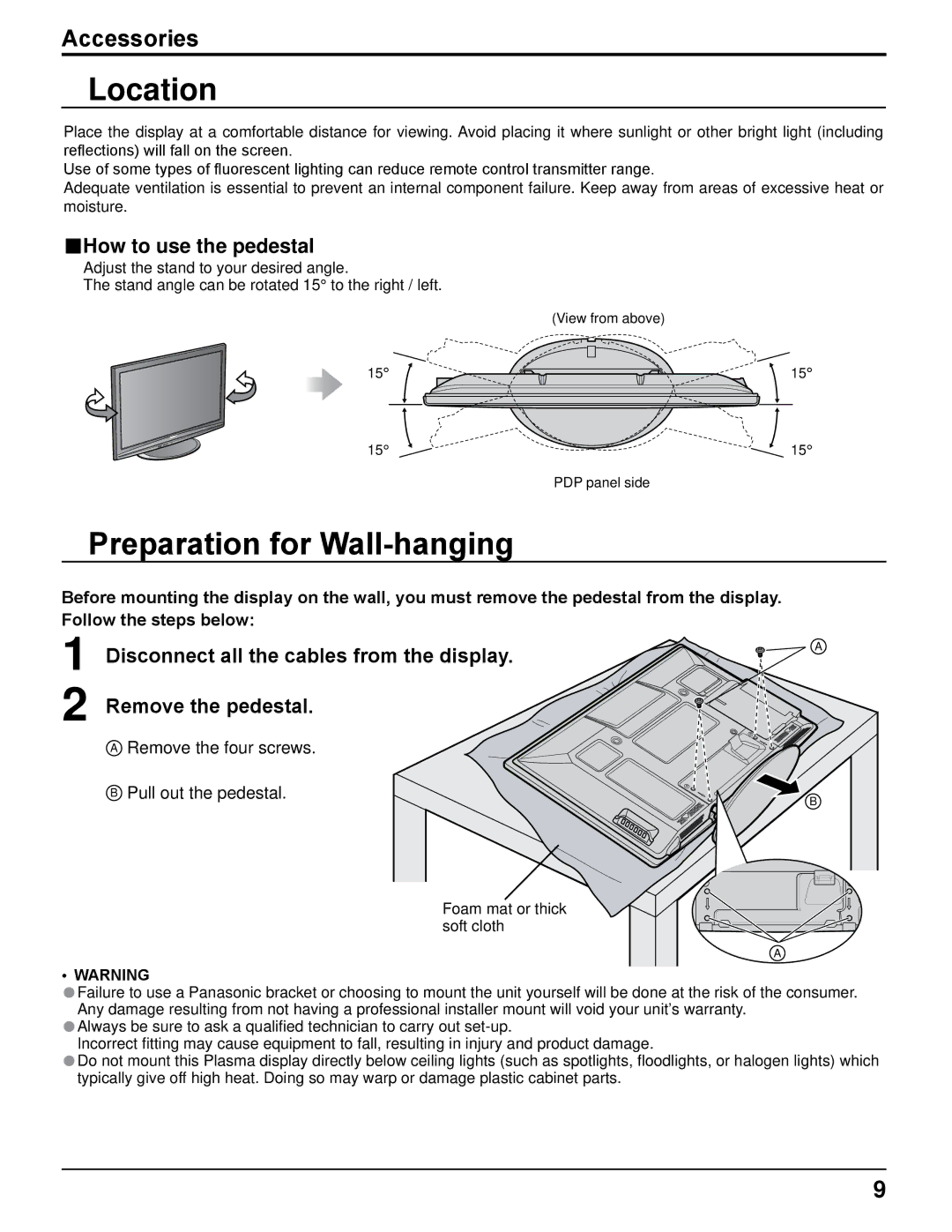 Panasonic TH-42PRT12U operating instructions 