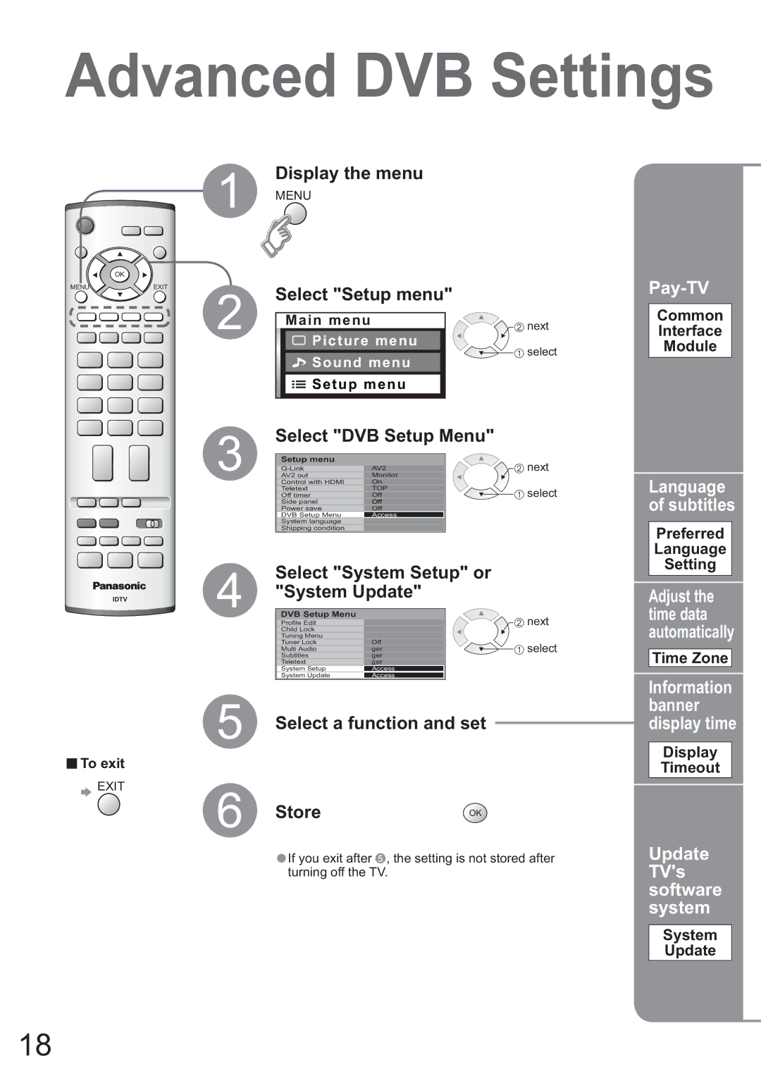 Panasonic TH-42PX45EH operating instructions Pay-TV, Update TVs software system 