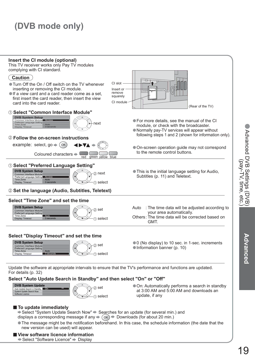 Panasonic TH-42PX45EH operating instructions Advanced 