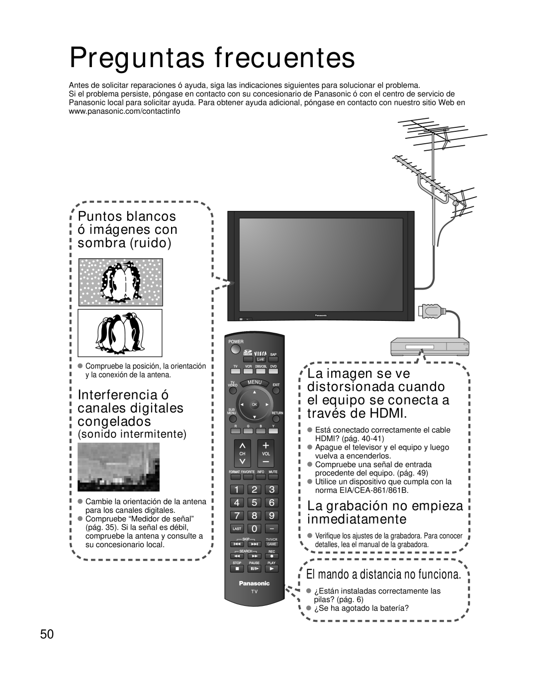 Panasonic TH-42PZ85U quick start Preguntas frecuentes, Sonido intermitente 