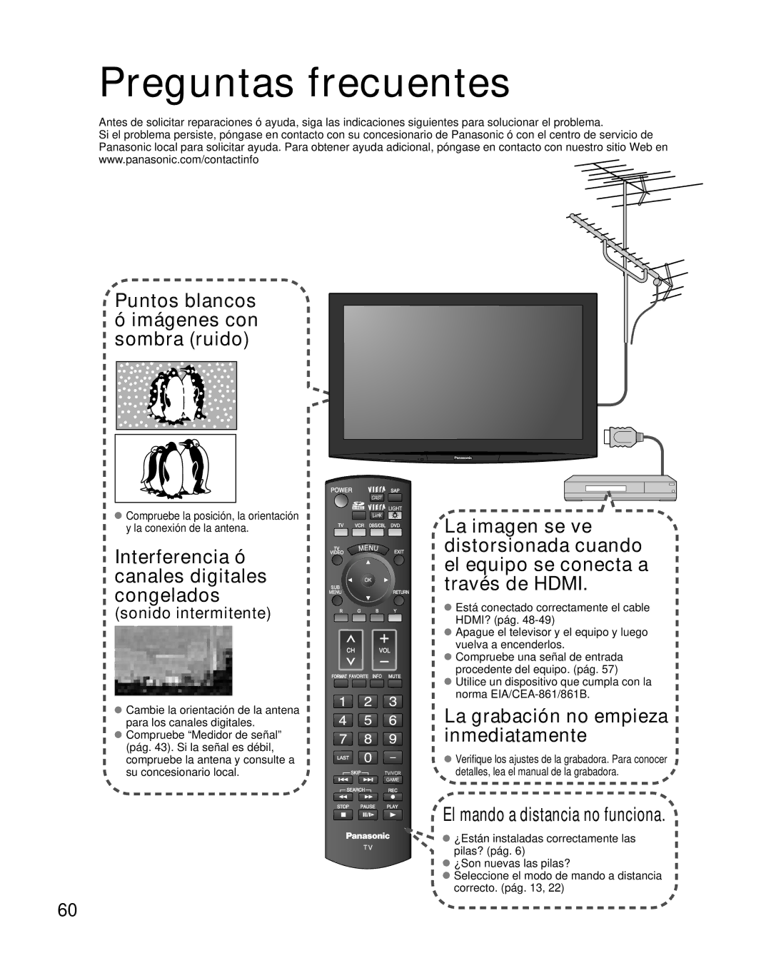 Panasonic TH-46PZ850U operating instructions Preguntas frecuentes, Sonido intermitente 