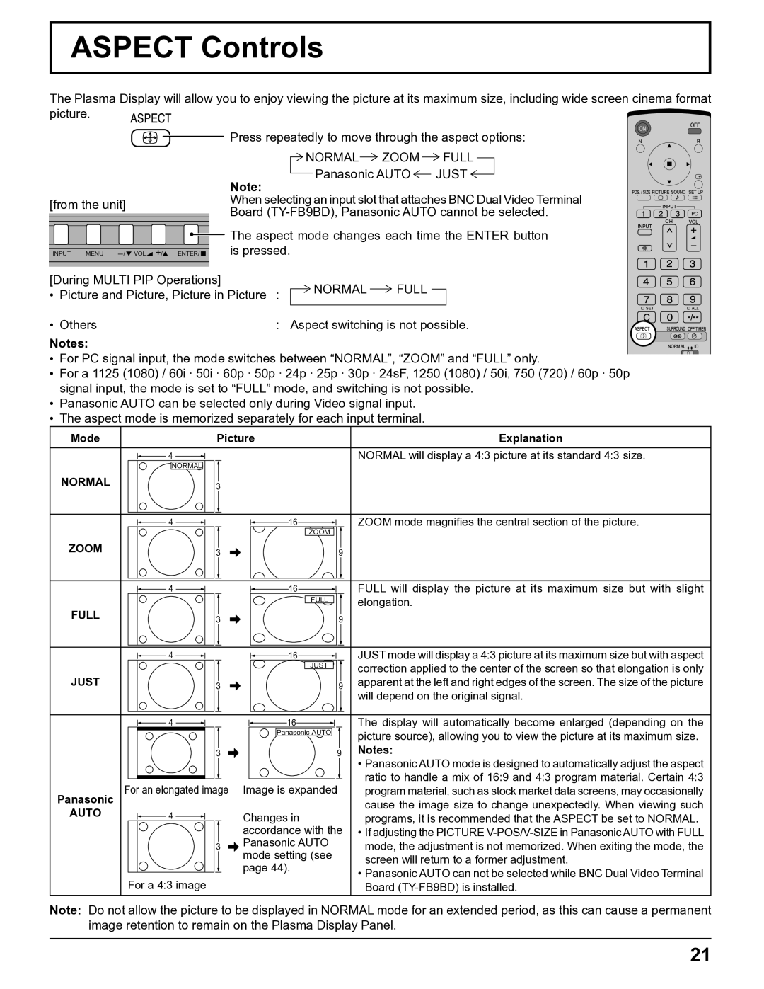 Panasonic TH-5065PF10UK manual During Multi PIP Operations, Normal Full 