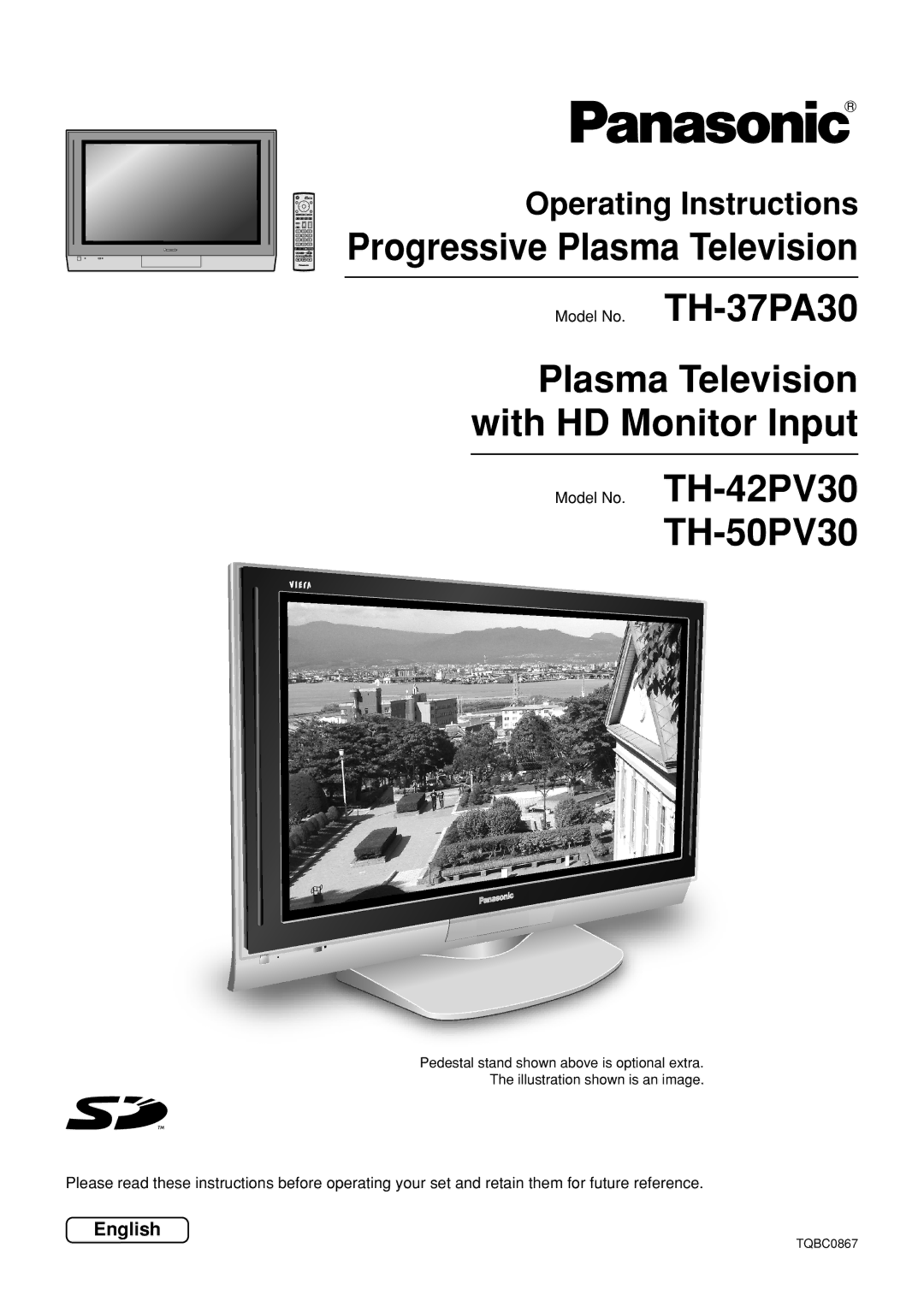 Panasonic TH-37PA30, TH-42PV30 operating instructions TH-50PV30, English 